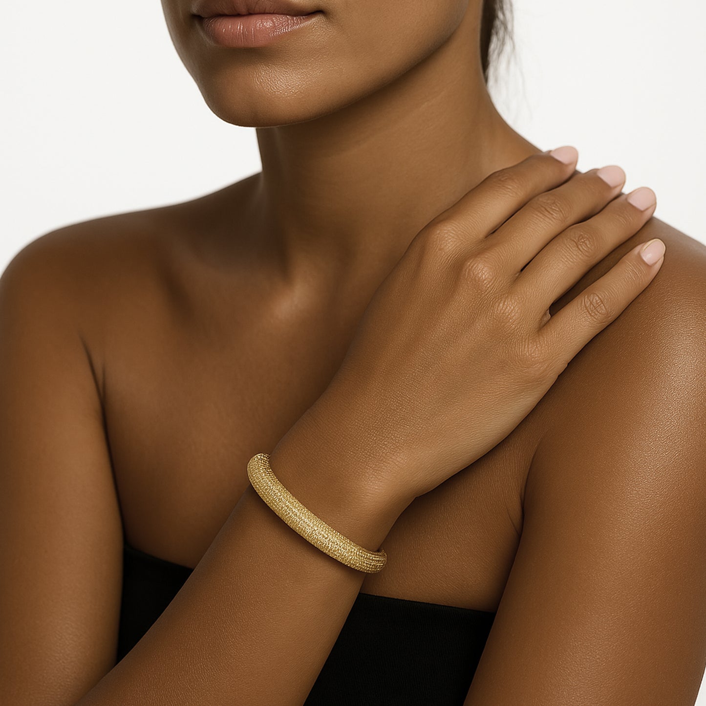 Iced Cuff Statement Bracelet in 18K Gold Filled or Silver Filled