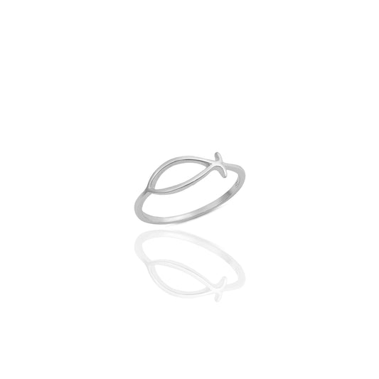 Elegant Christian Fish Ring in Sterling Silver