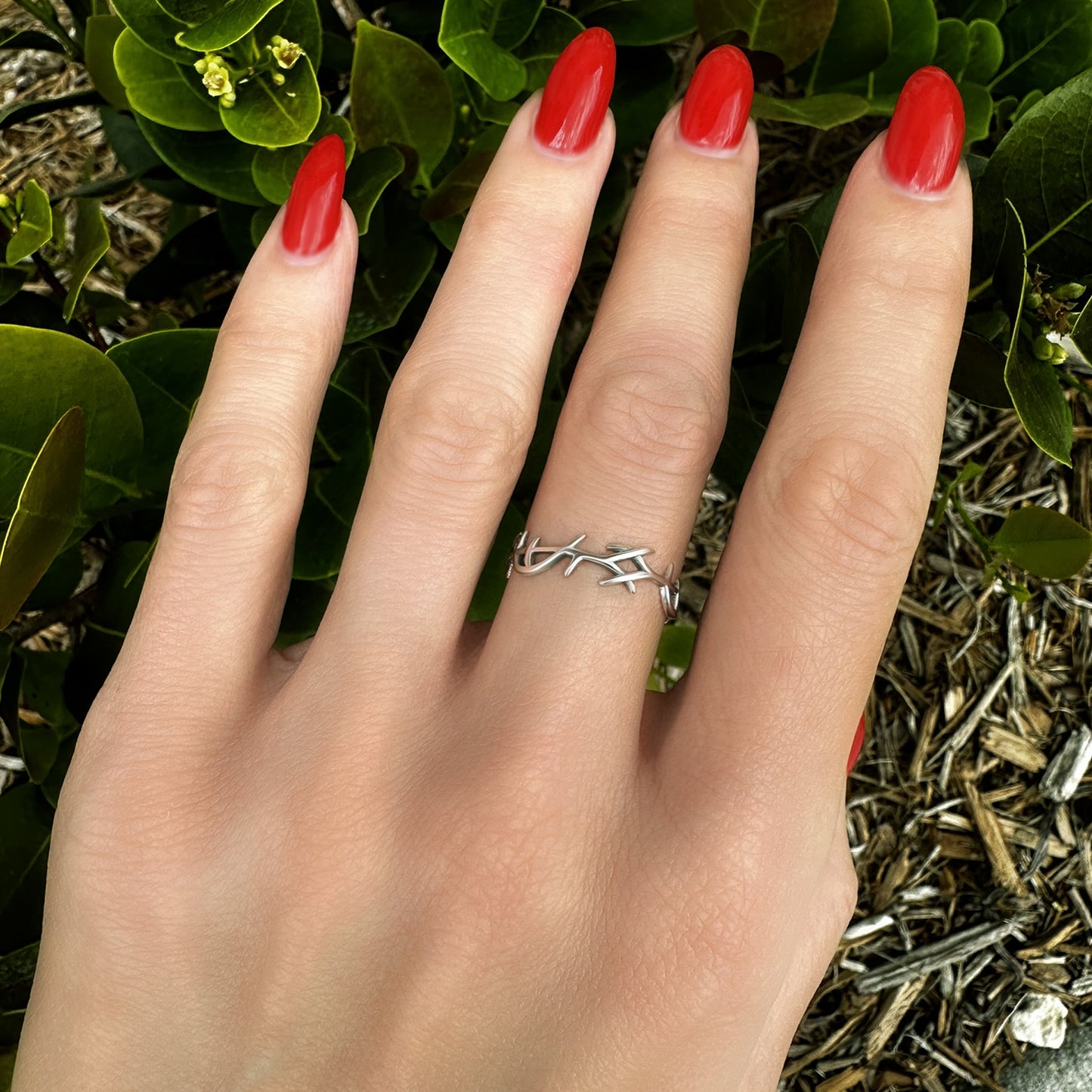 Jesus Crown of Thorns Ring in Sterling Silver