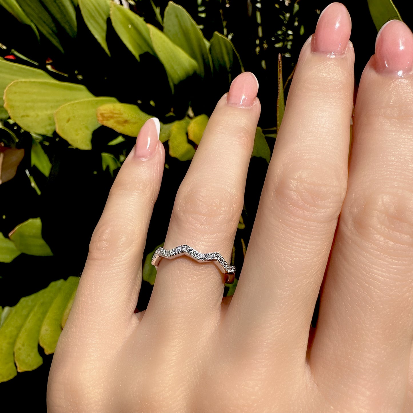Highs and Lows Pave Zig Zag Ring