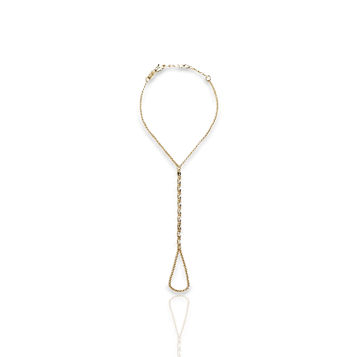 18K Gold Filled Hand Chain with Elegant Diamond Cut Design