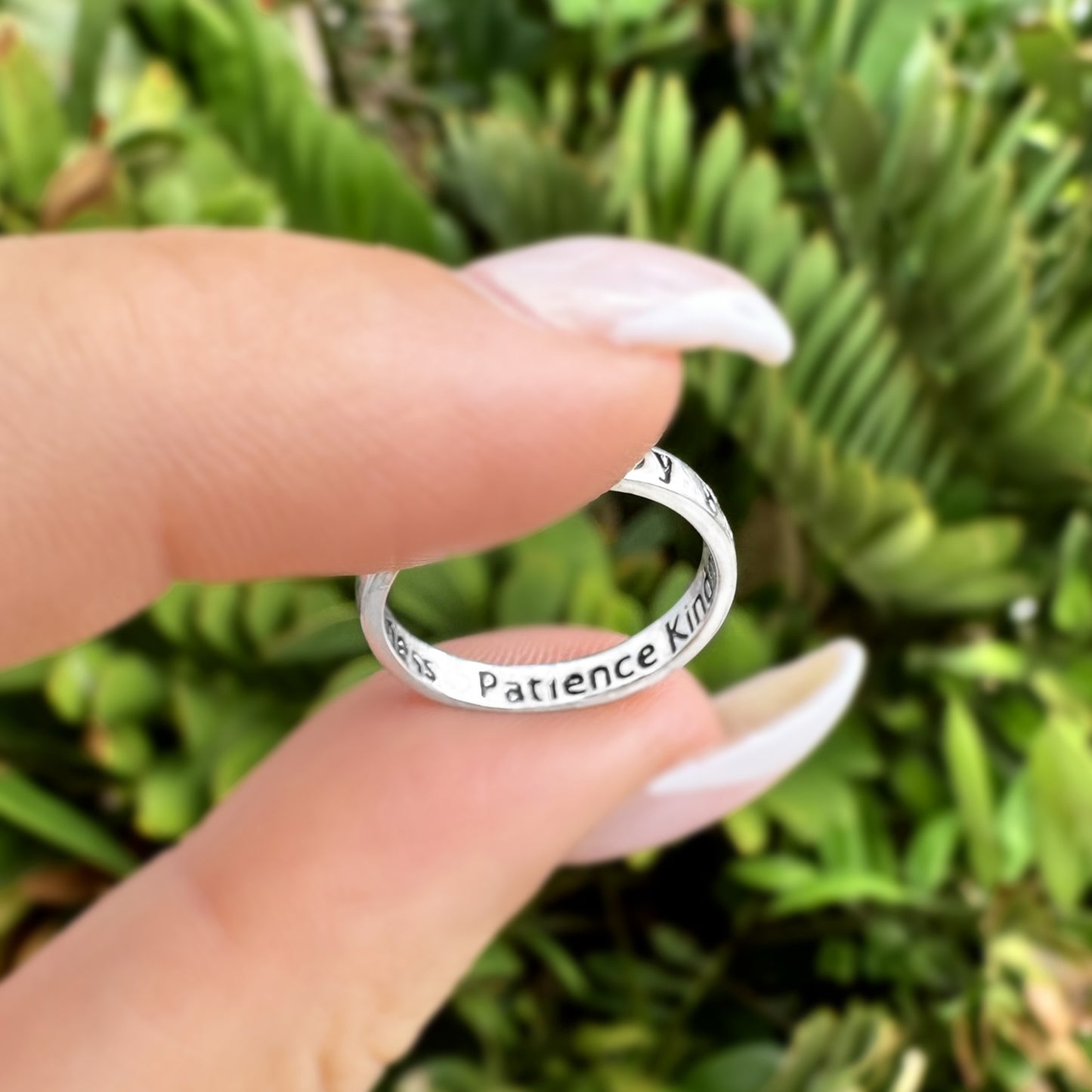 Peace Love Joy Engraved Ring