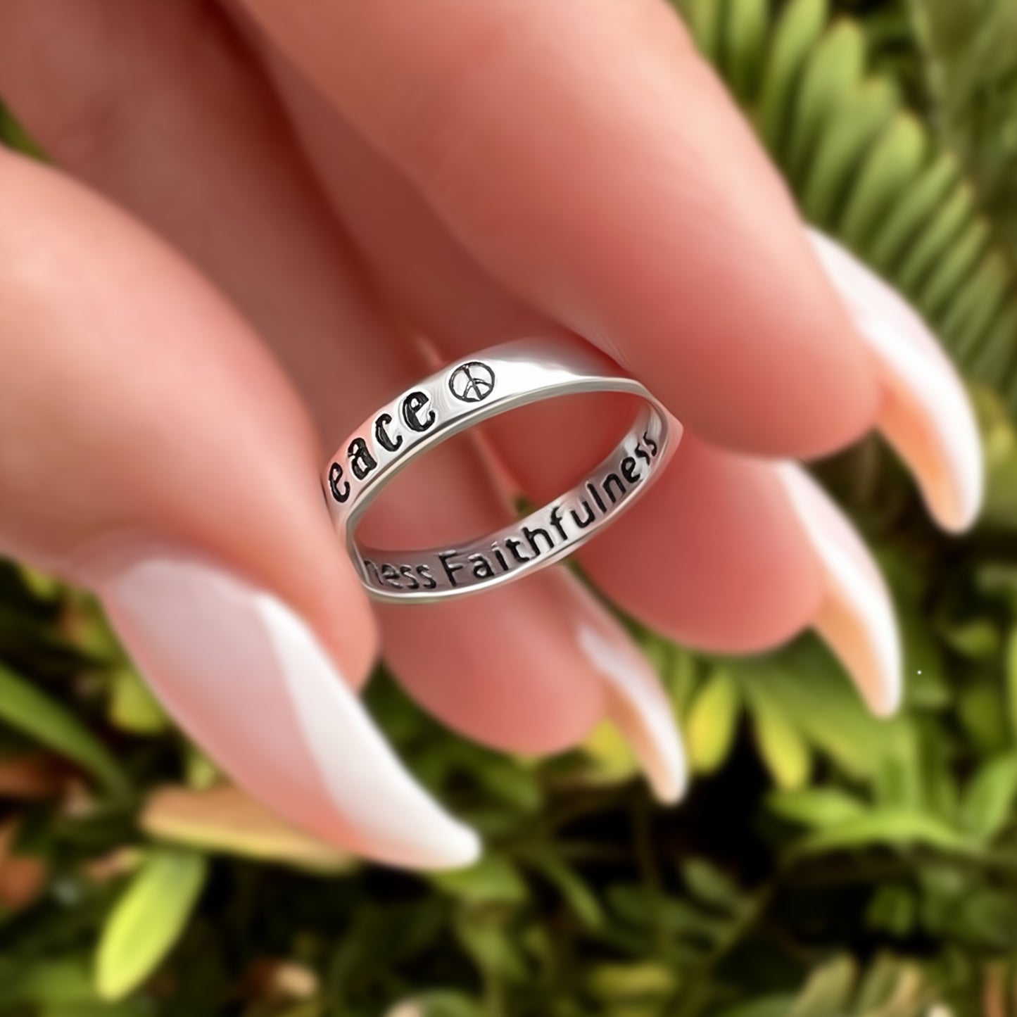 Peace Love Joy Engraved Ring