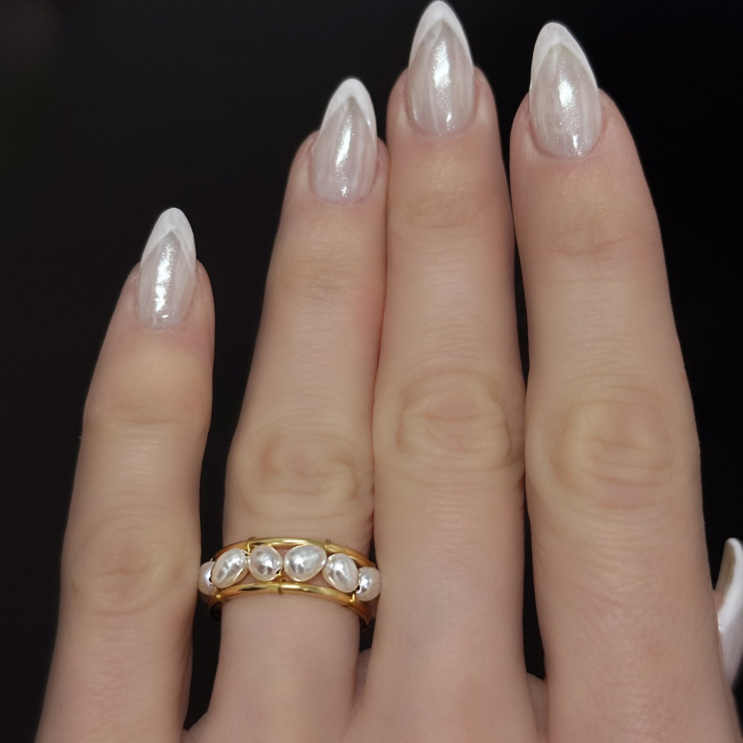 Fresh Water Pearls Open Band Ring