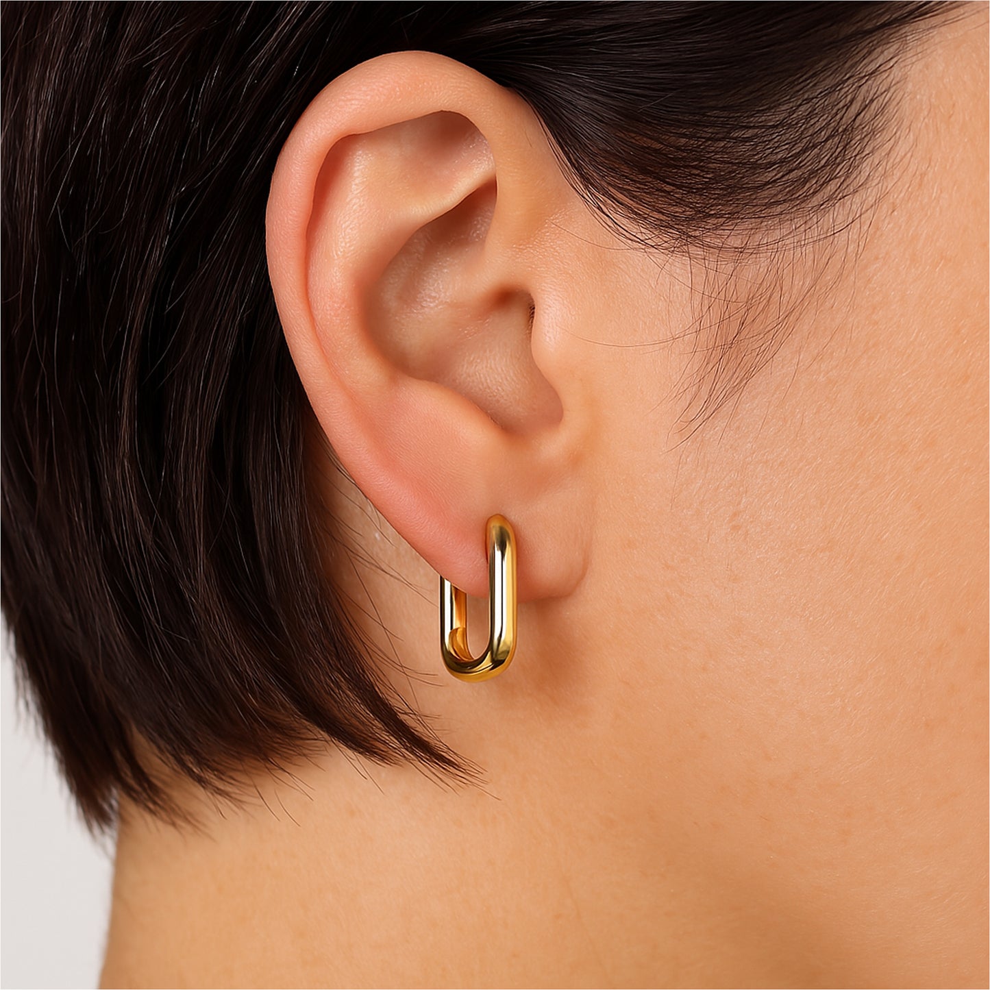 Chain Link Huggie Hoop Earrings