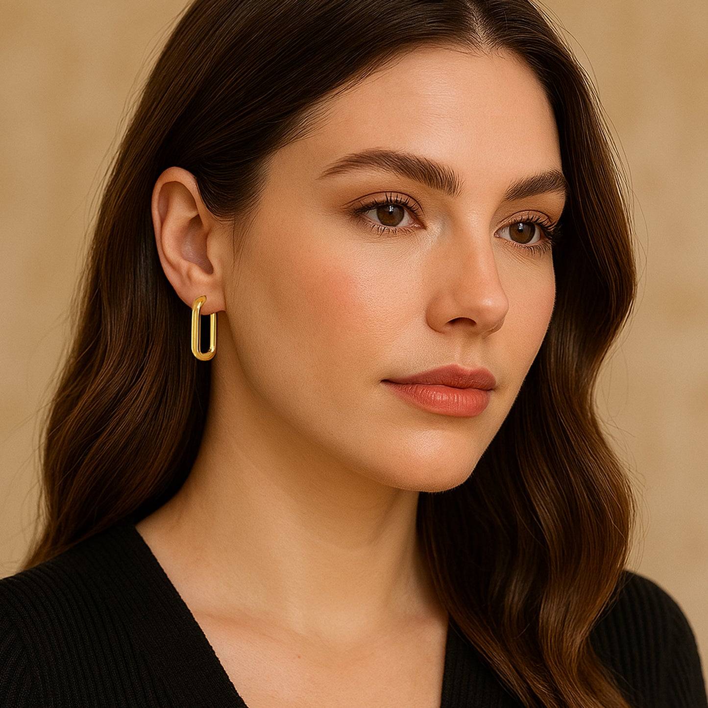 Chain Link Huggie Hoop Earrings
