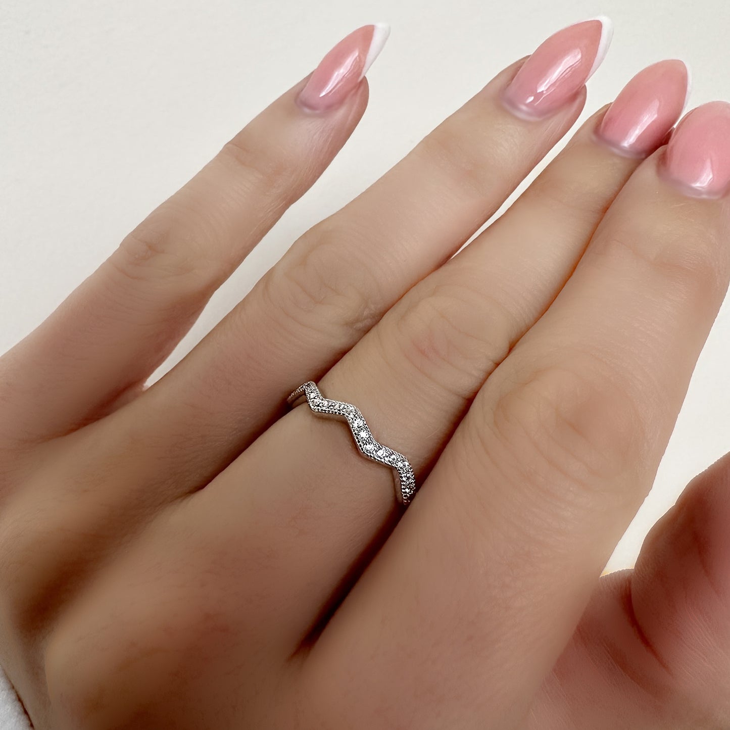 Highs and Lows Pave Zig Zag Ring