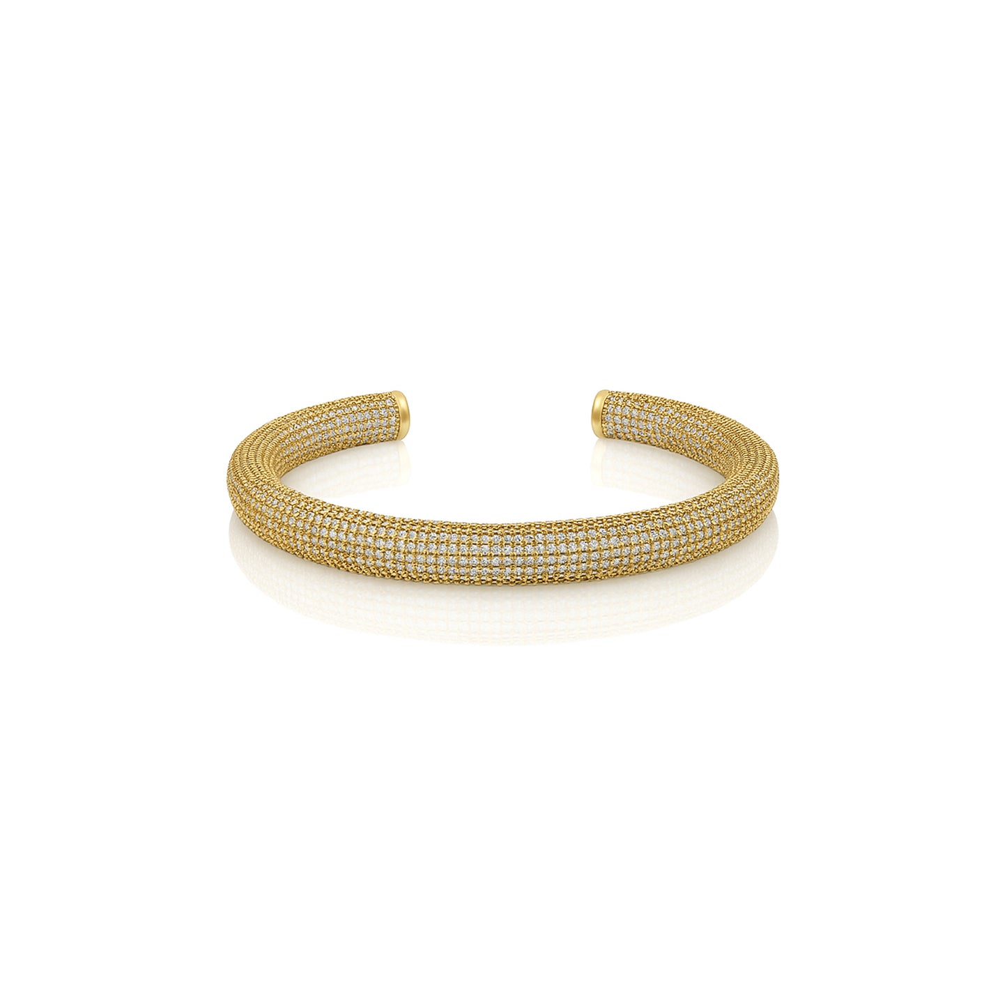 Iced Cuff Statement Bracelet in 18K Gold Filled or Silver Filled