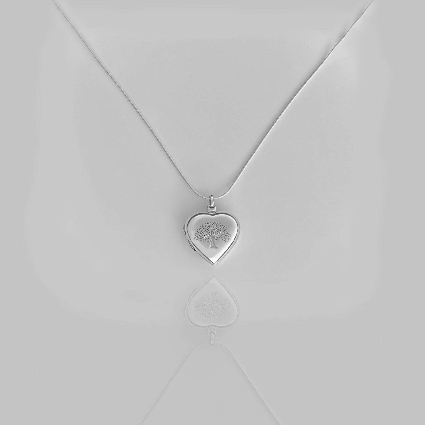 Heart Locket Heirloom Necklace with Tree of Life Engraving