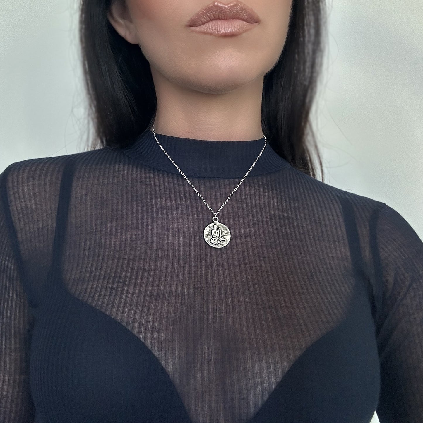 Serenity Prayer Engraved Reversible Pendant Necklace