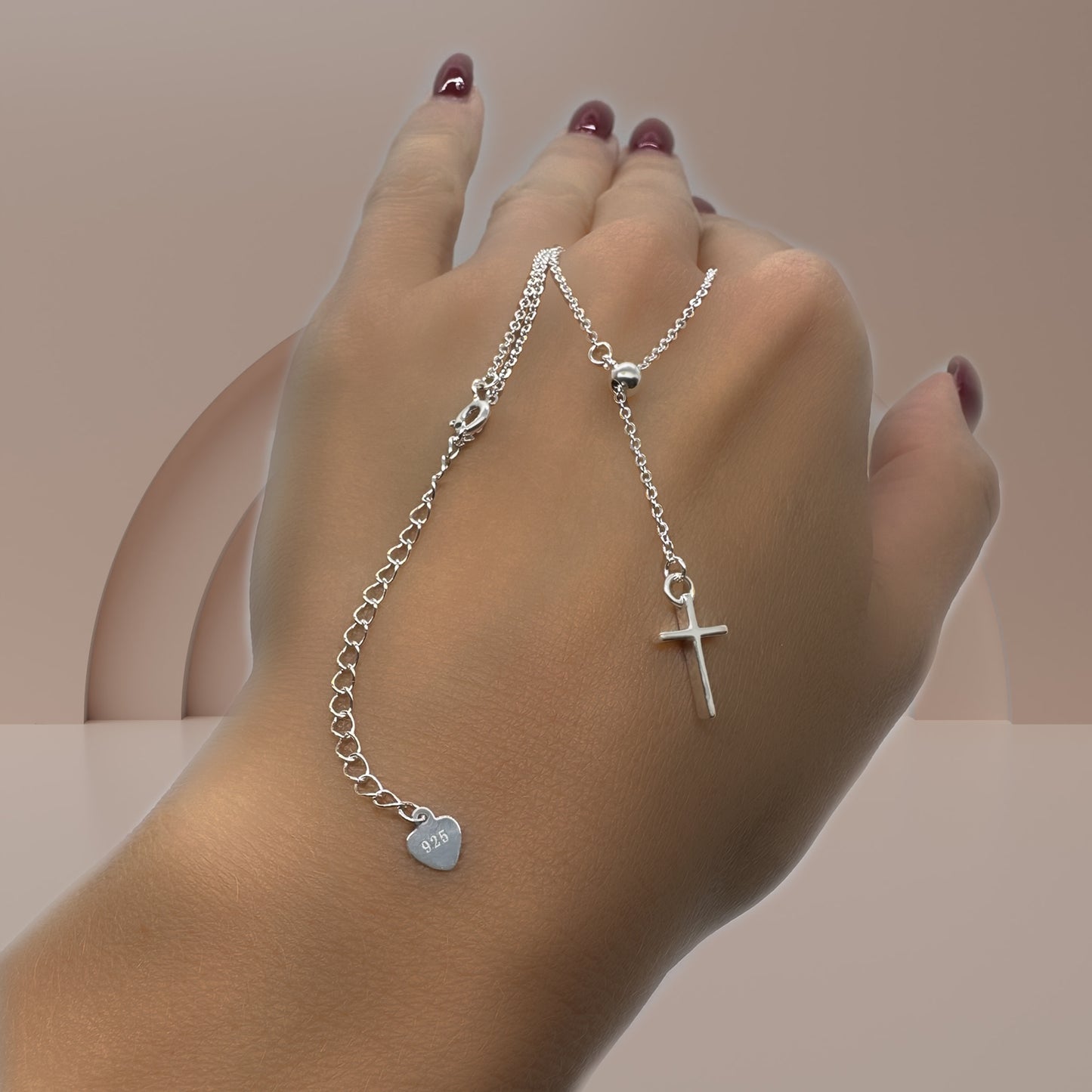 Holy Cross Lariat Necklace in Premium Sterling Silver