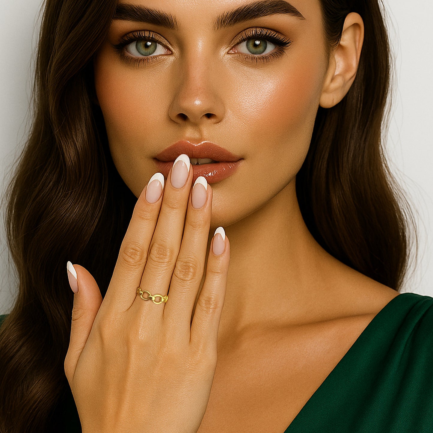 Adjustable Chain Link Ring in Gold Tone
