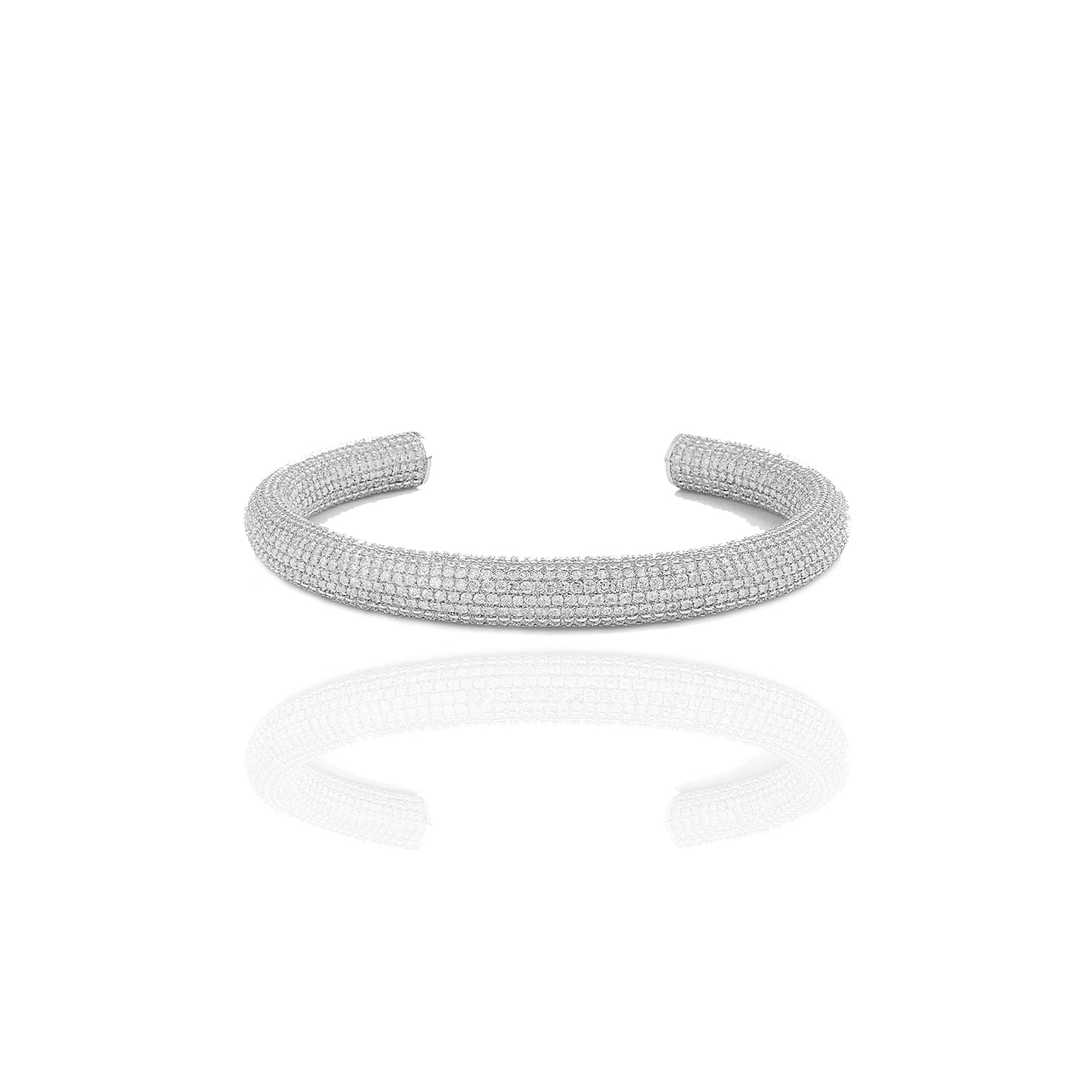 Iced Cuff Statement Bracelet in 18K Gold Filled or Silver Filled