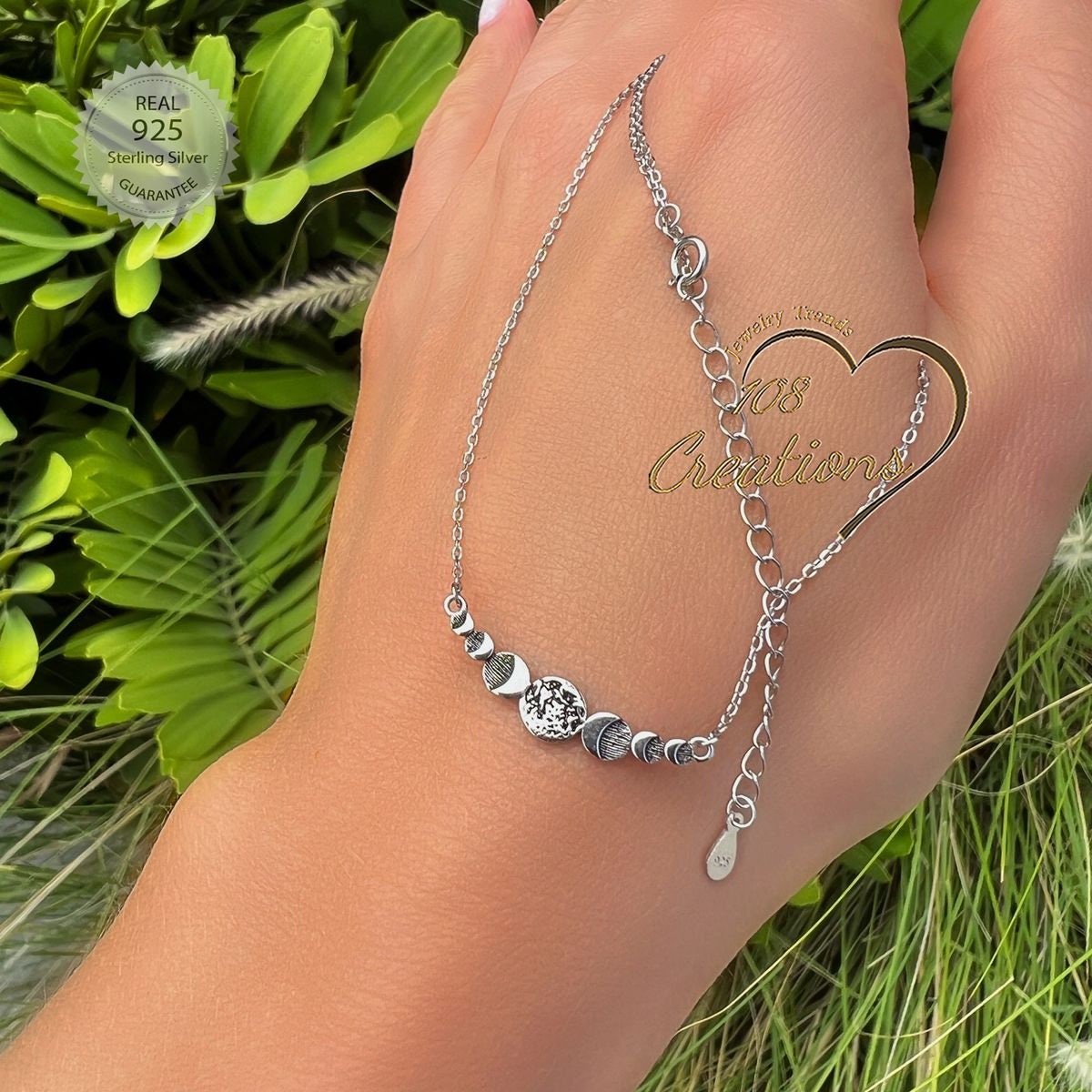 Moon Phase Necklace in Sterling Silver