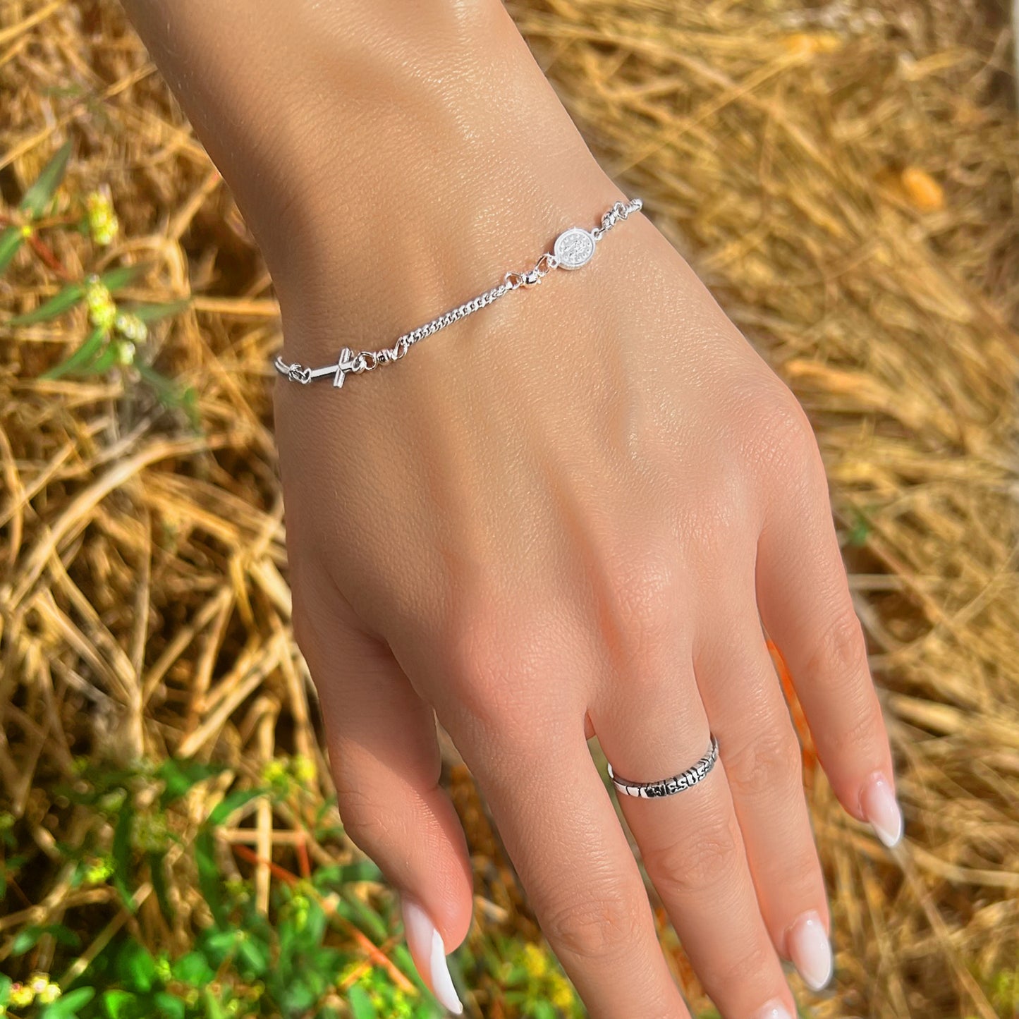 Virgin Mary and Cross Rosary Bracelet