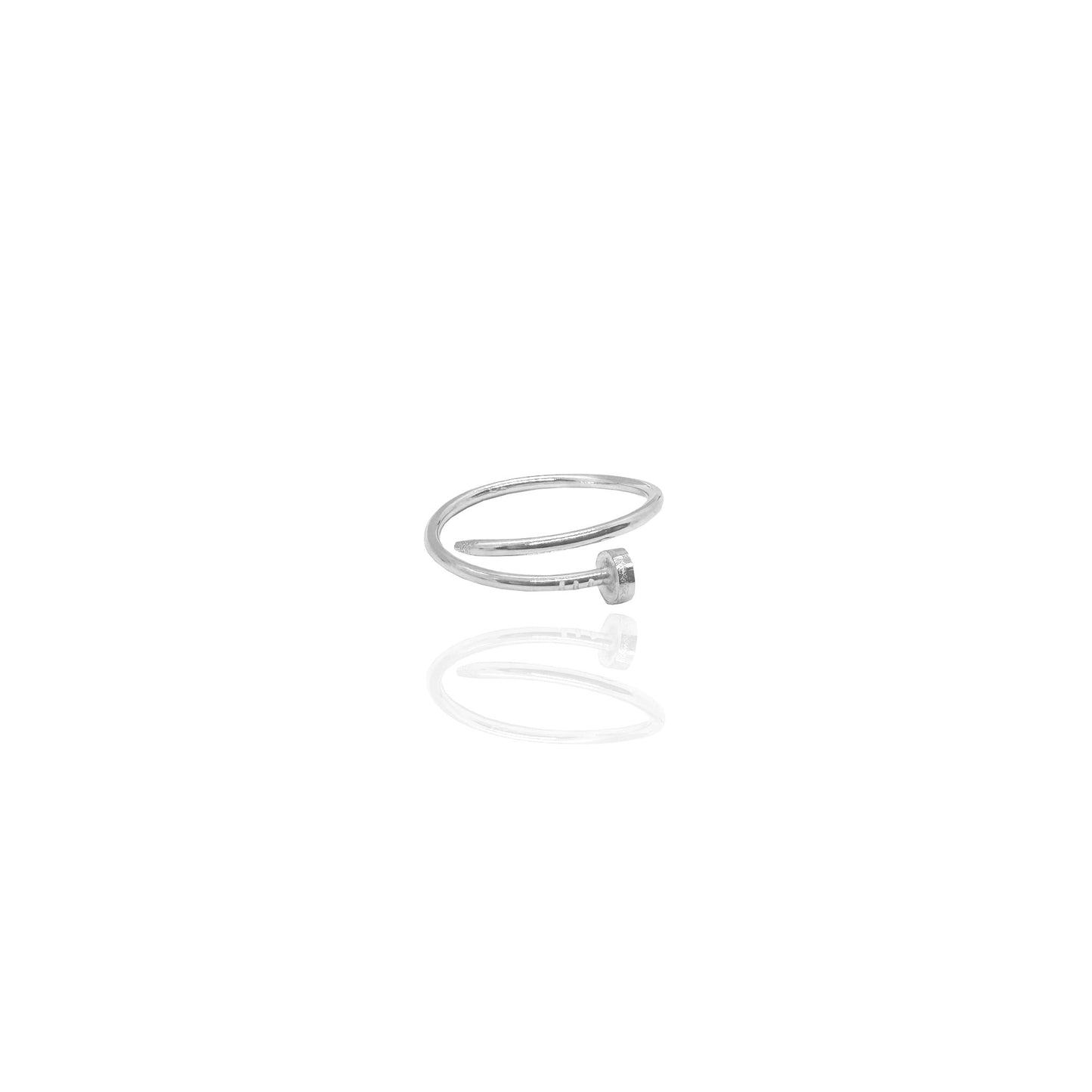 Anillo de clavo envolvente en plata de ley