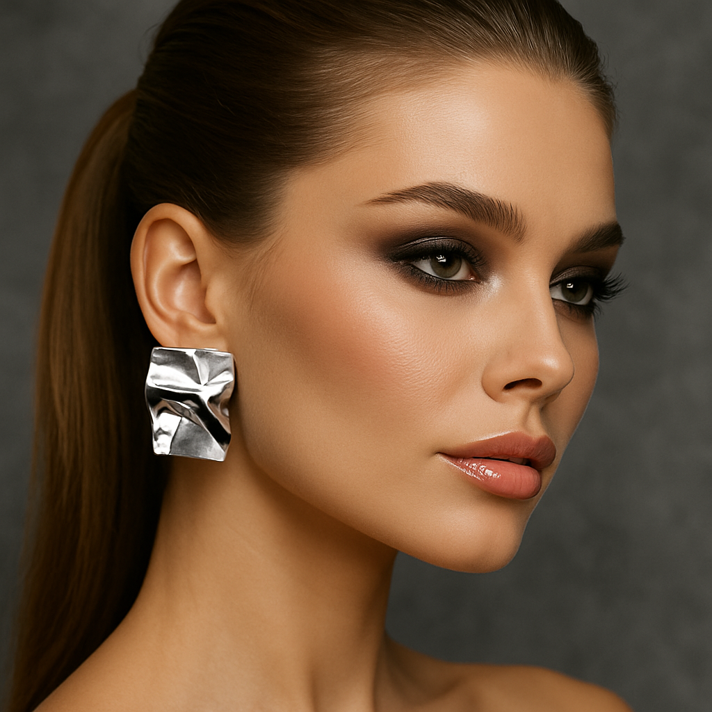 Pendientes grandes cuadrados irregulares