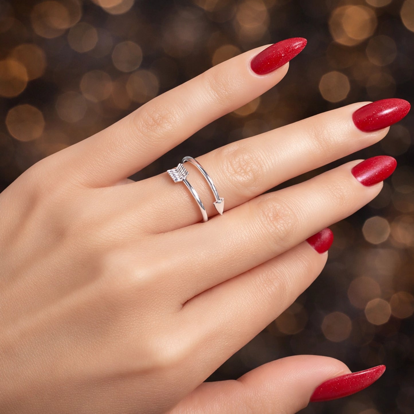 Circular Arrow Wrap Dainty Ring