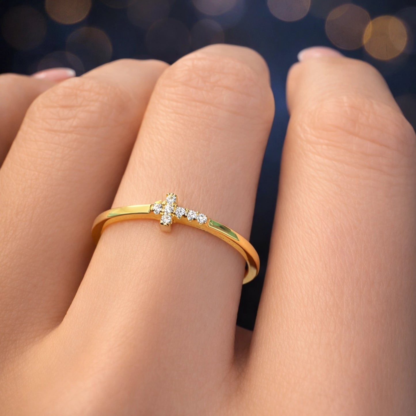 Juego de anillos cruzados tricolores laterales