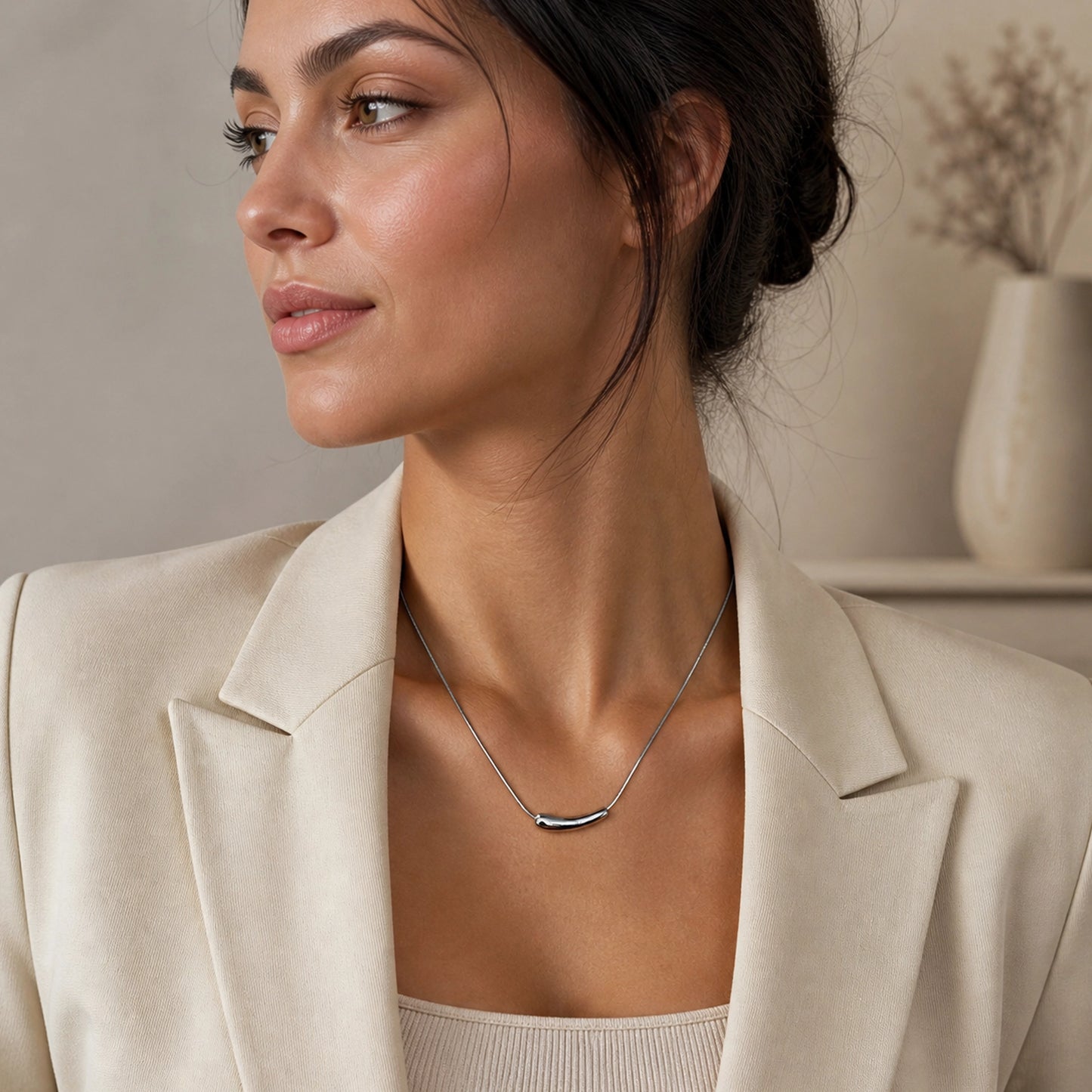 Sliding Bar Necklace in Sterling Silver