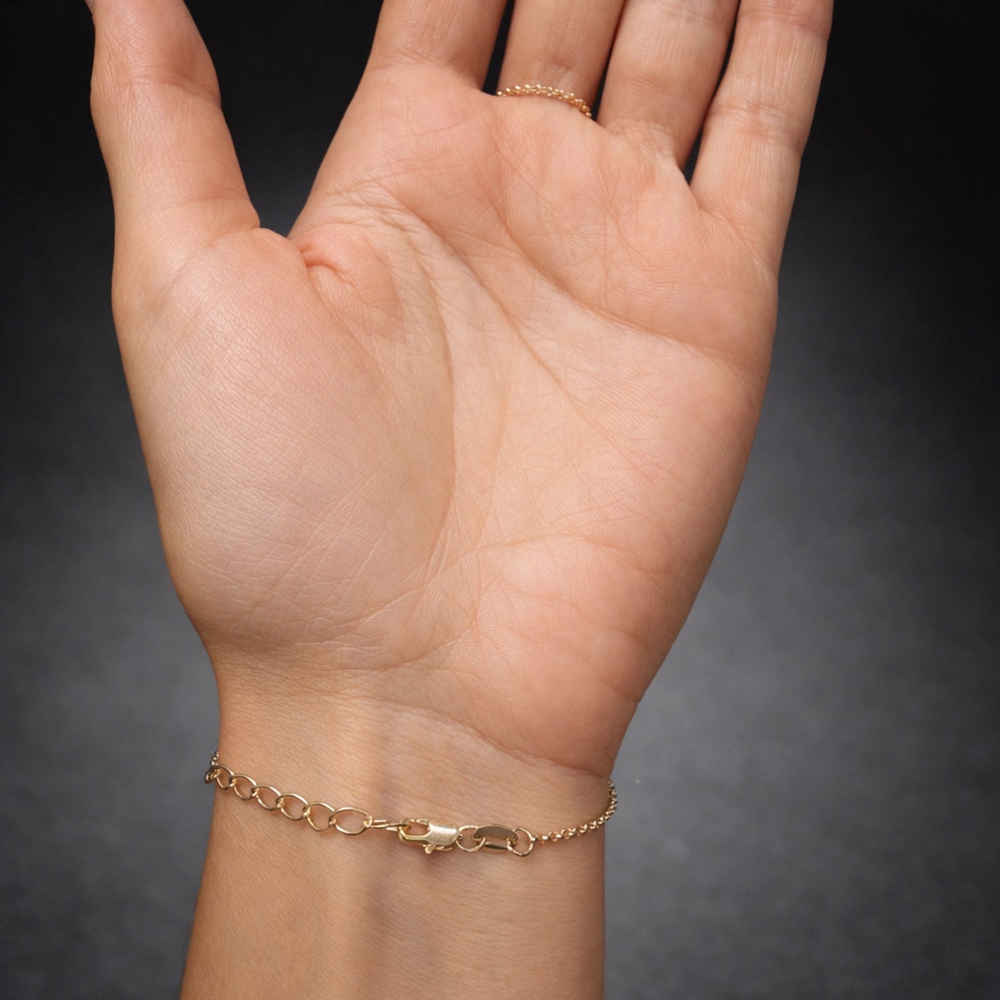 Mother of Pearl Hand Chain in 18K Gold Filled