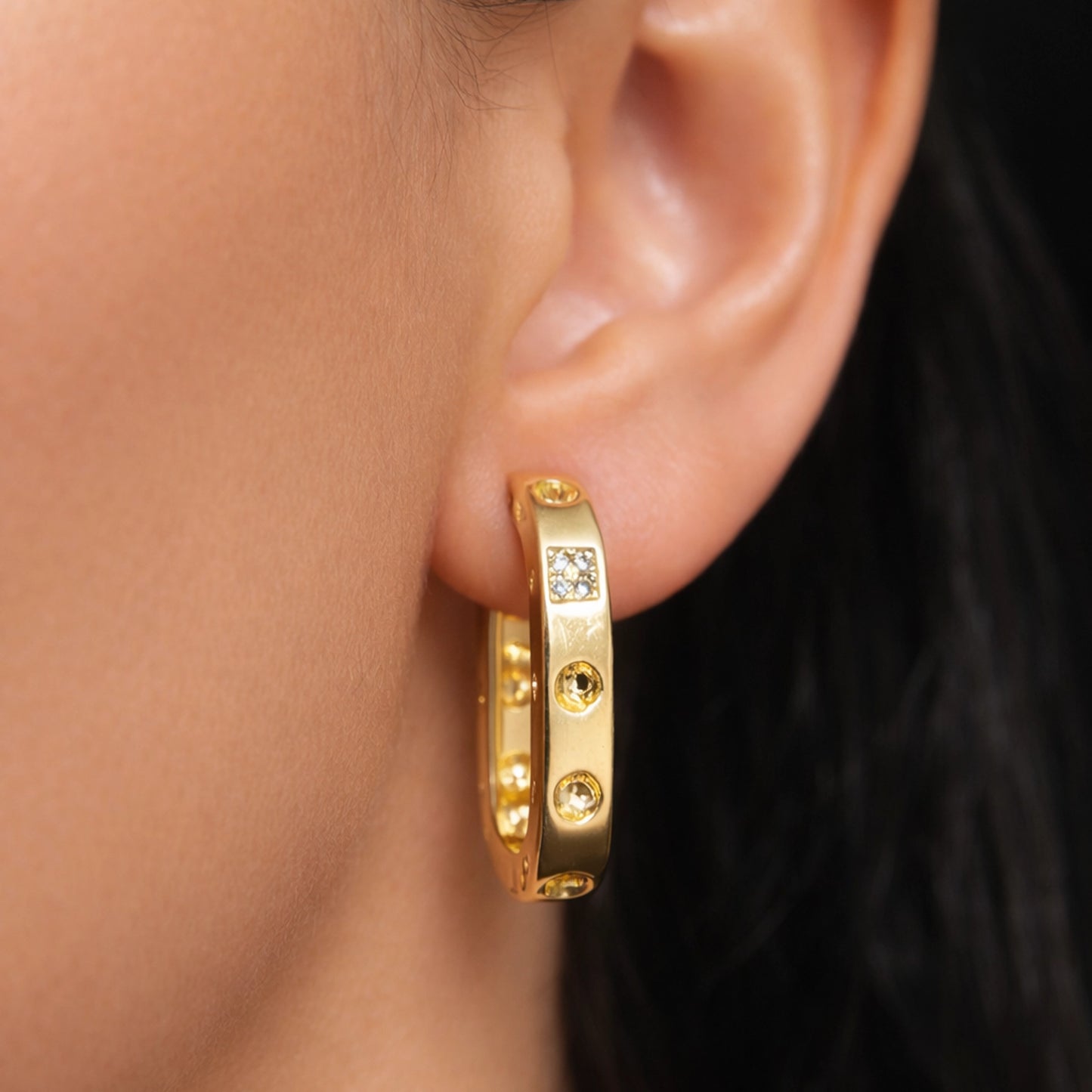 CZ Huggie Hoop Clicker Earrings