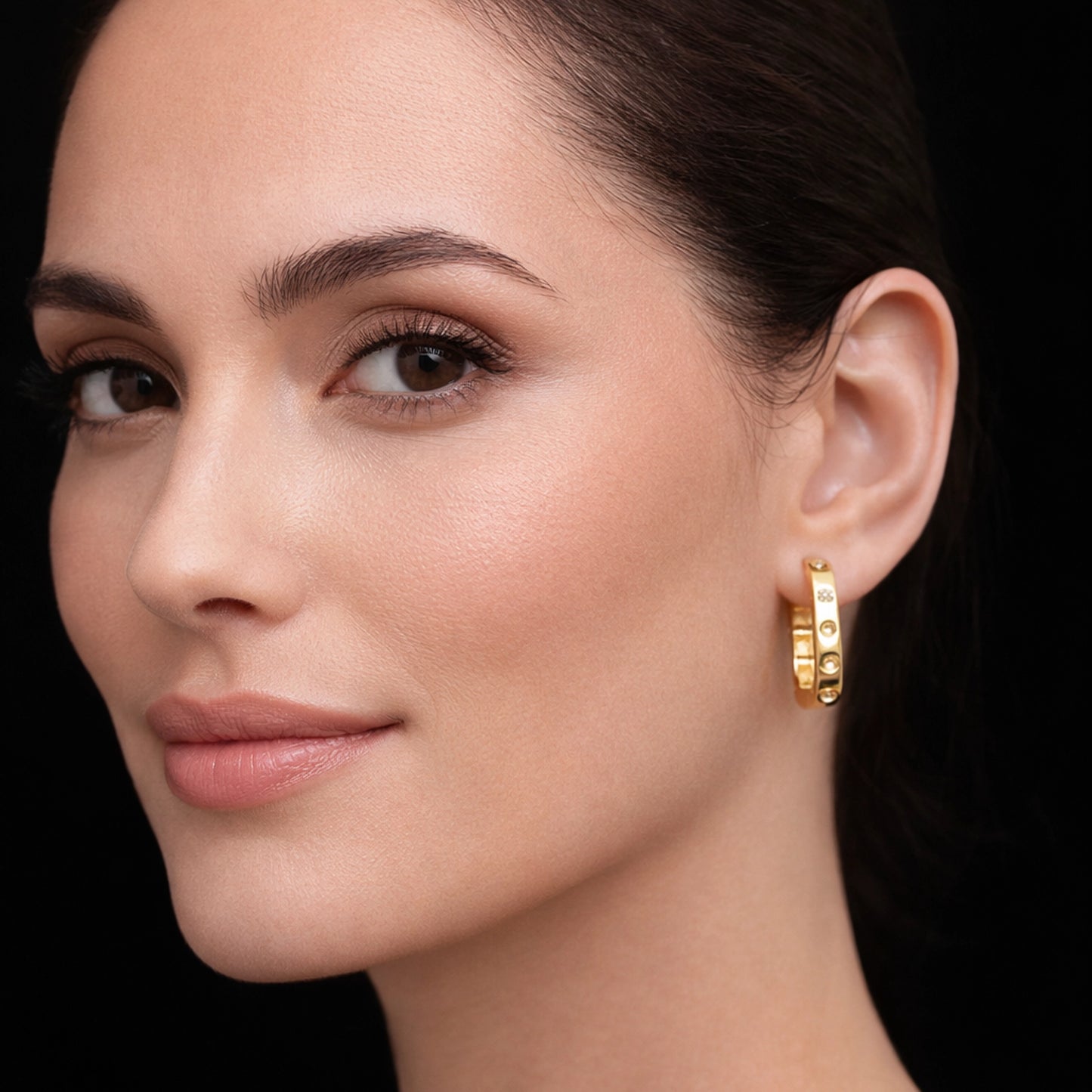 CZ Huggie Hoop Clicker Earrings