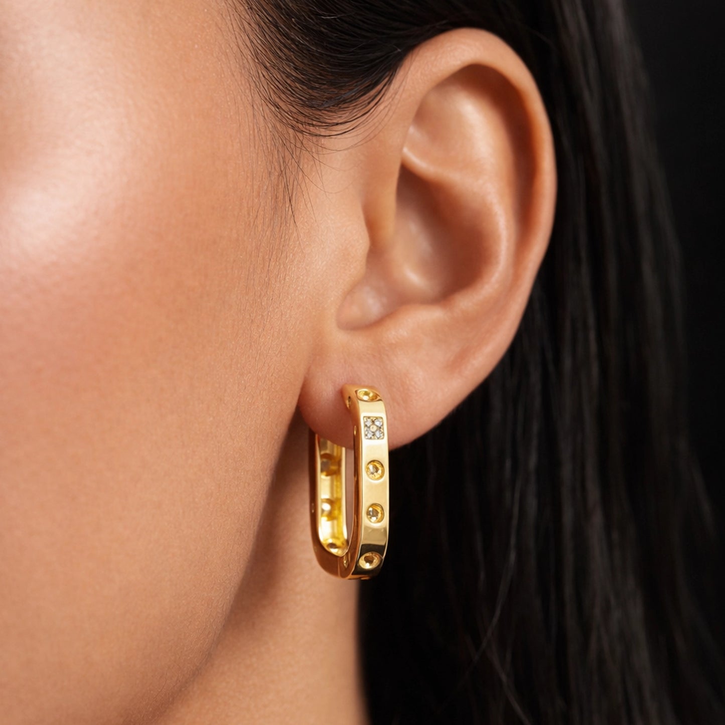 CZ Huggie Hoop Clicker Earrings