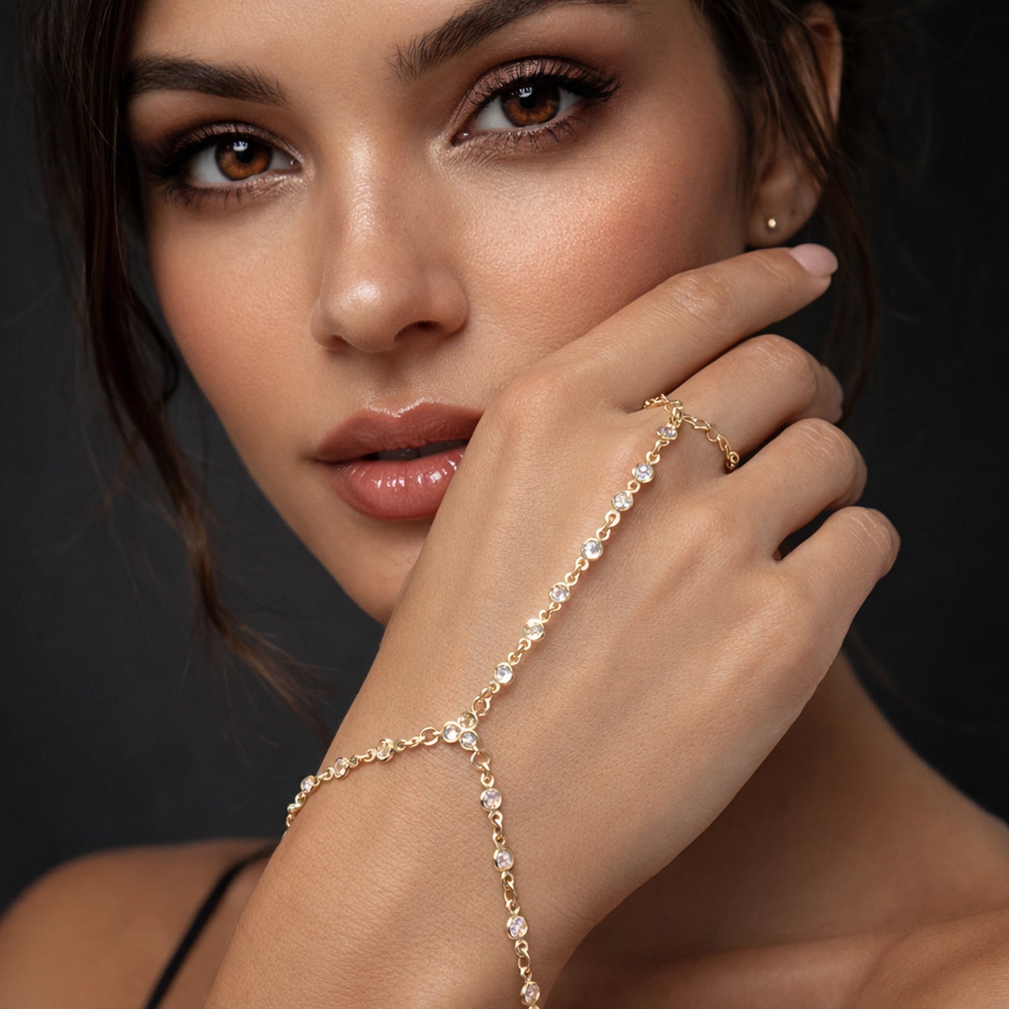 18K Gold Filled CZ Hand Chain