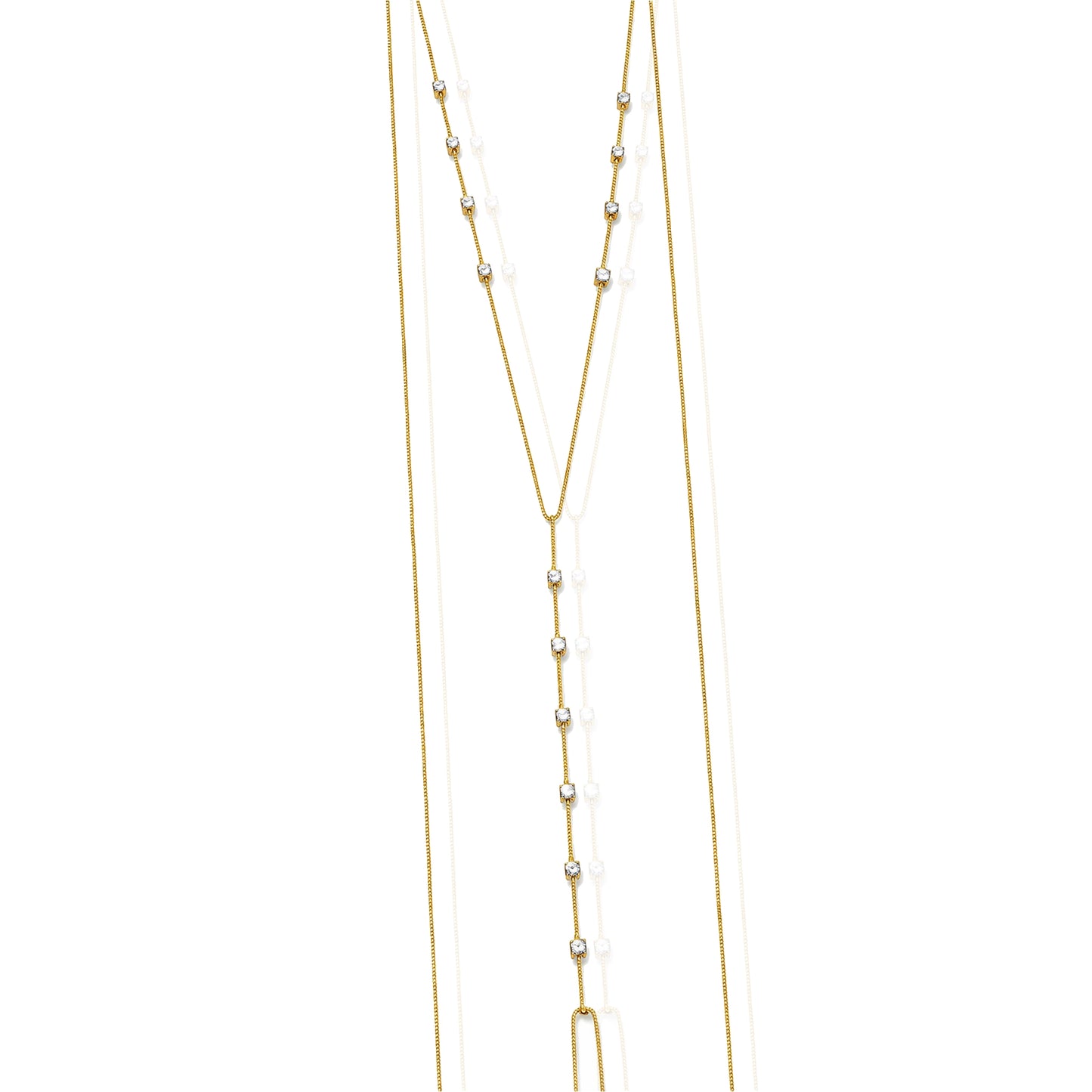 Cadena corporal rellena de oro de 18 quilates con circonita cúbica