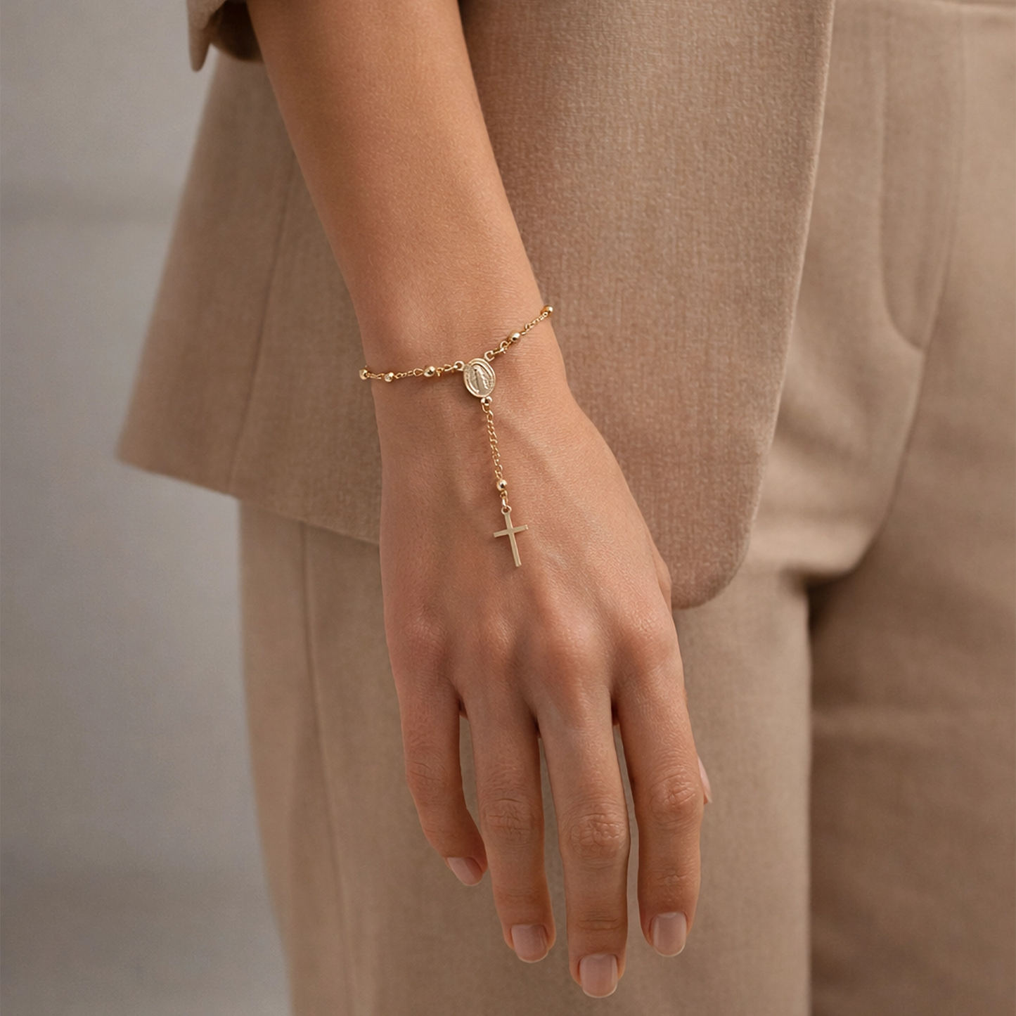 Fashion Rosary Bead Bracelet