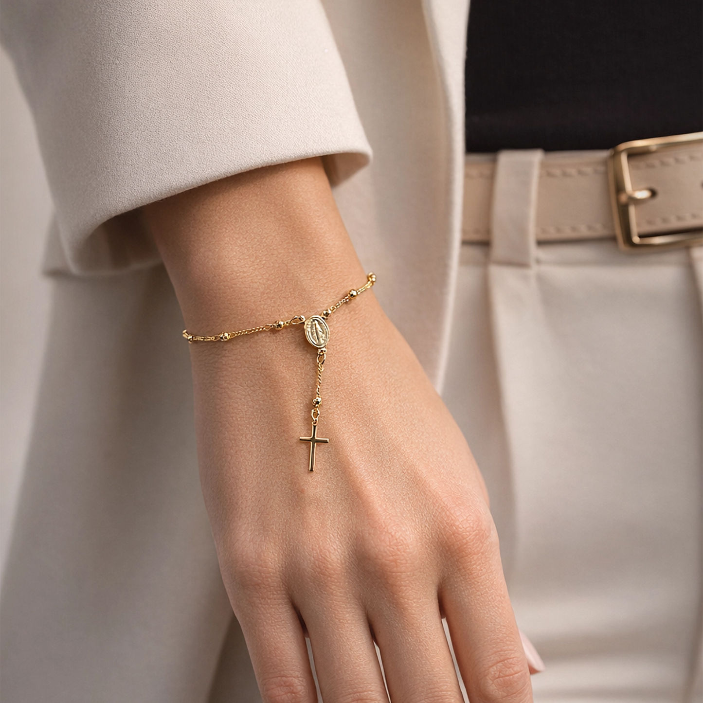 Fashion Rosary Bead Bracelet