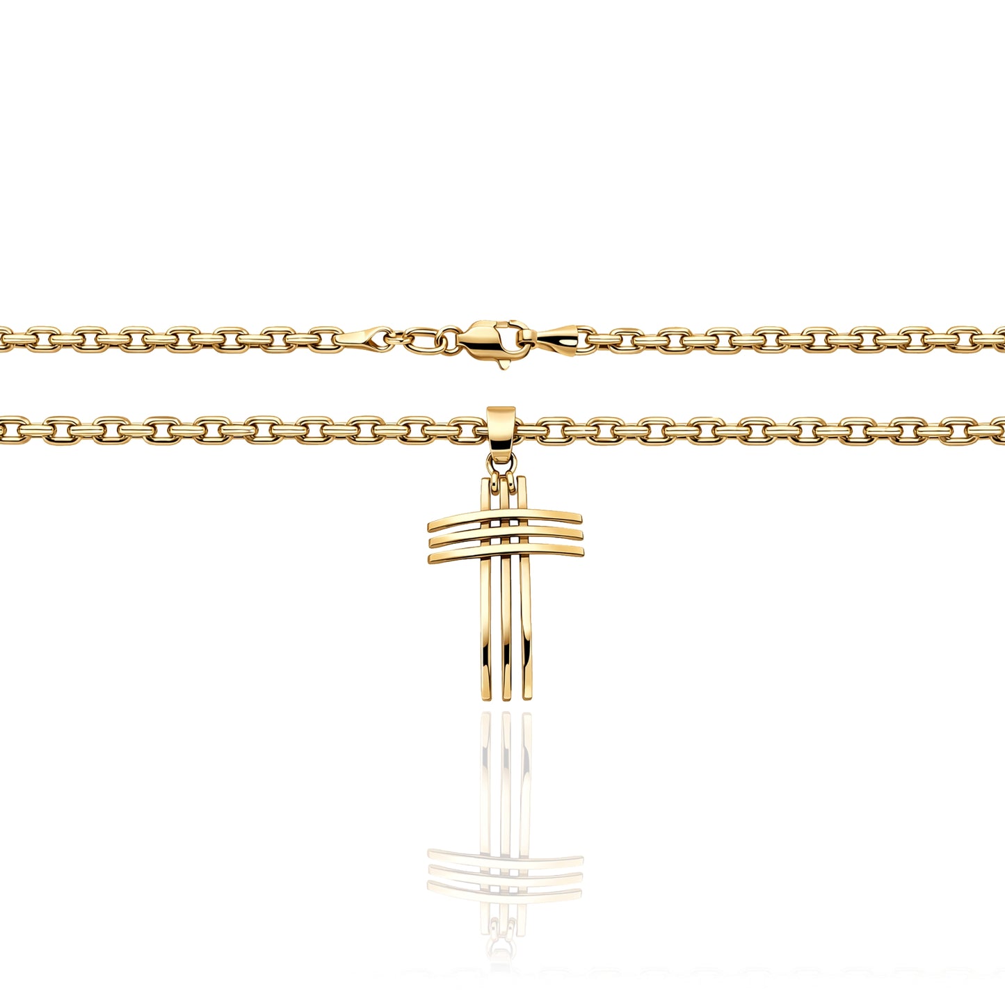 Stacked Bars Intricate Cross Necklace for Men or Women