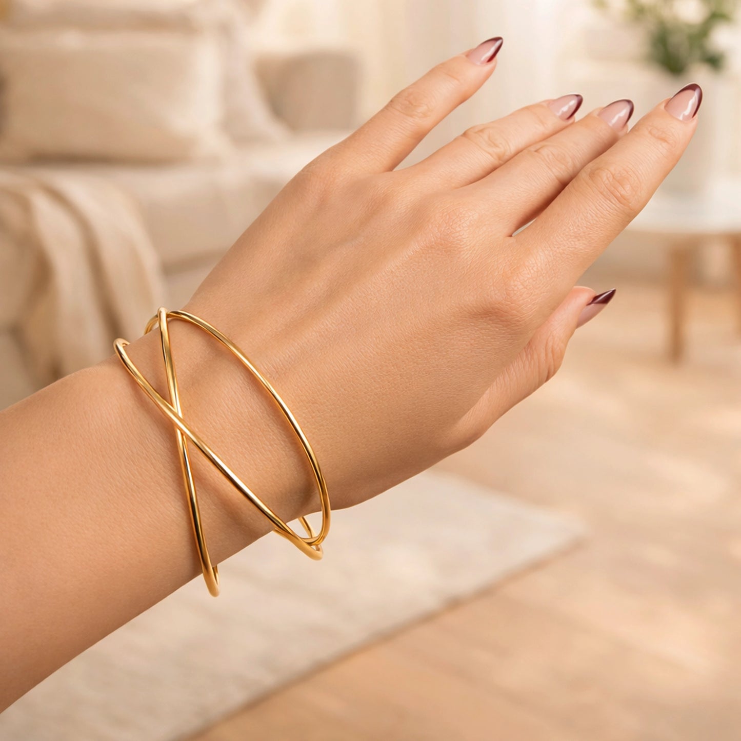Triple Bangle Bracelet in Premium 18K Gold Filled