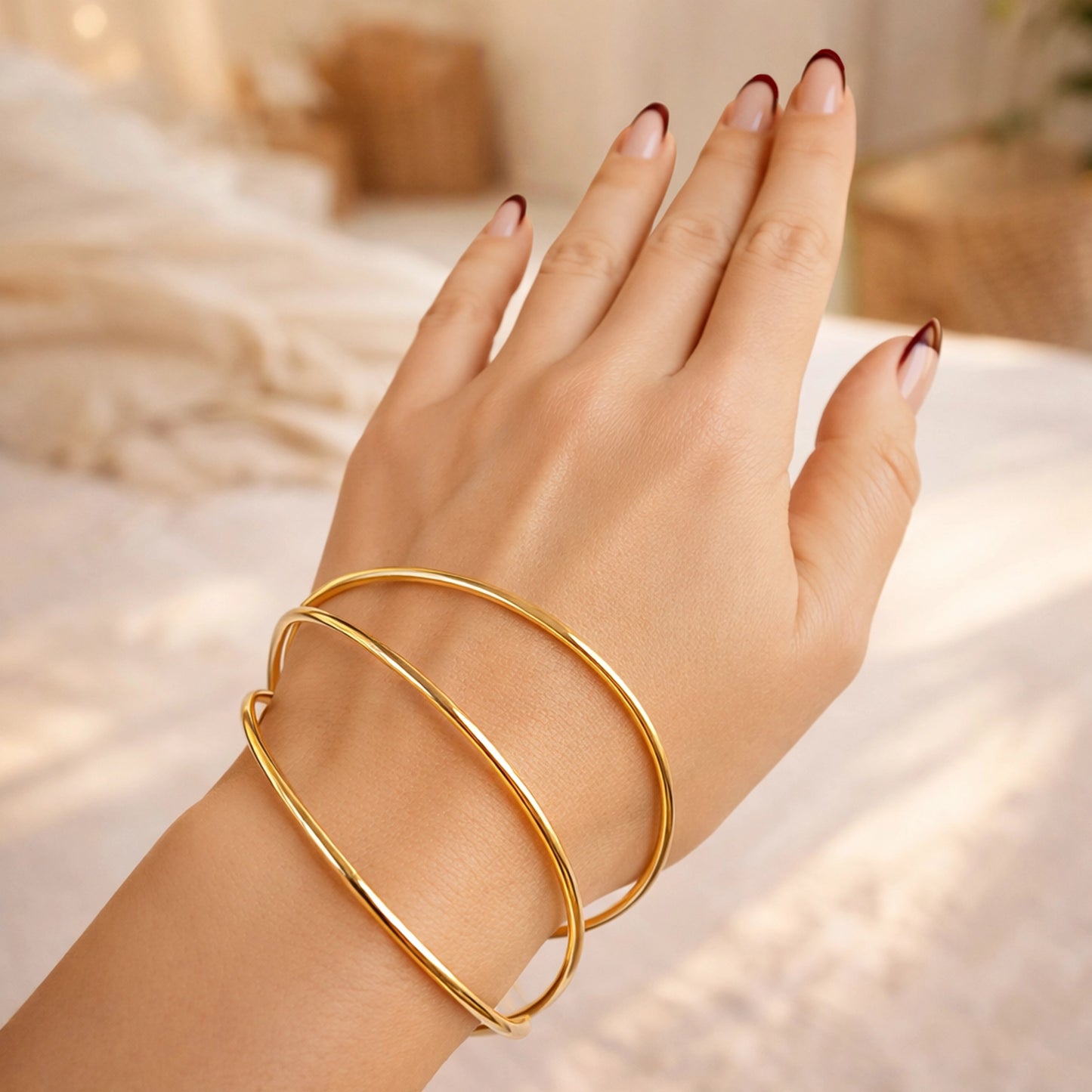 Triple Bangle Bracelet in Premium 18K Gold Filled