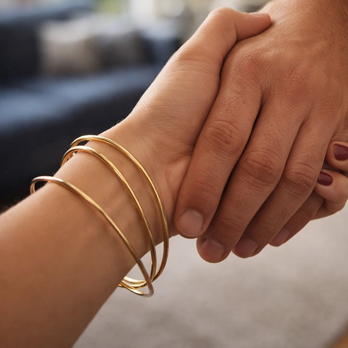Triple Bangle Bracelet in Premium 18K Gold Filled