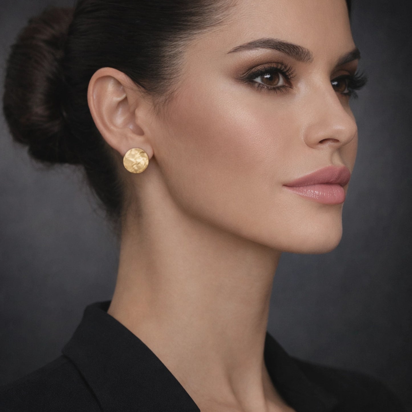 Mismatched Gold Earrings with Pink Drop