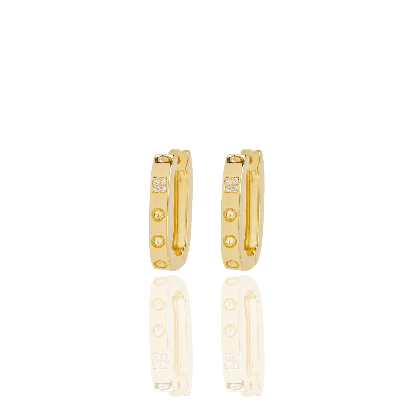 CZ Huggie Hoop Clicker Earrings