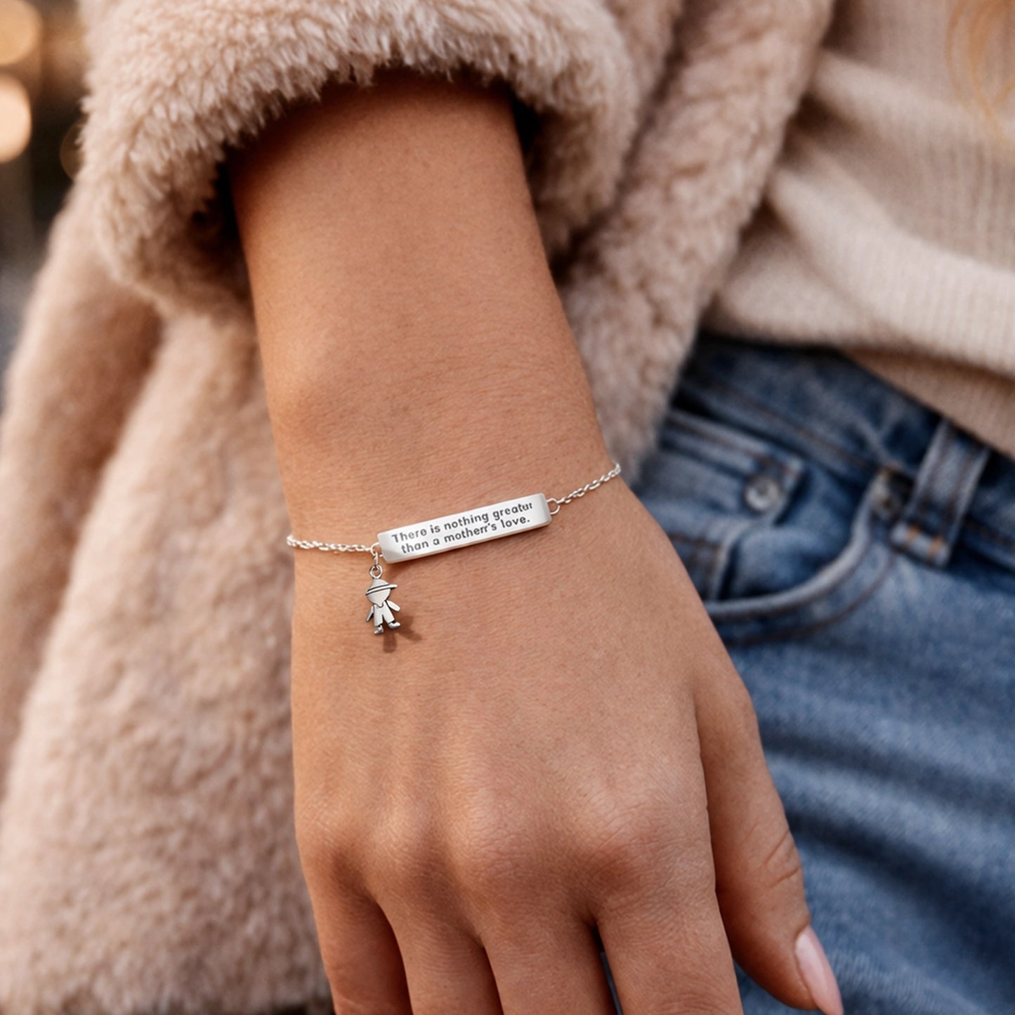 Pulsera con mensaje grabado para mamá