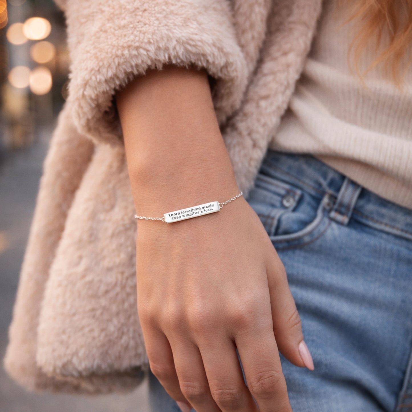 Pulsera con mensaje grabado para mamá