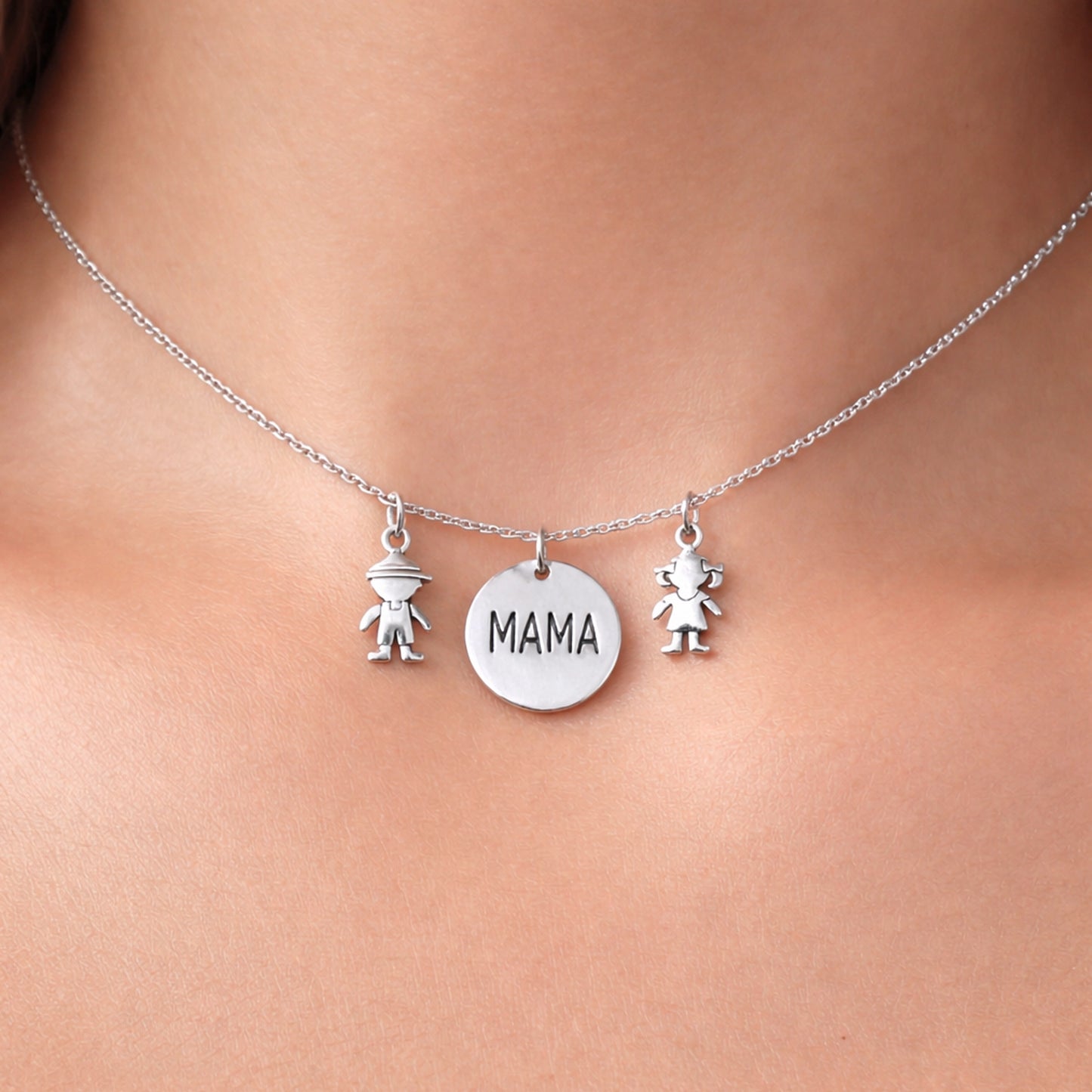 Universal Mama Engraved Charm Necklace