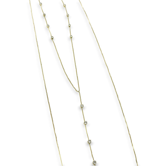 18K Gold Filled Body Chain with Cubic Zirconia