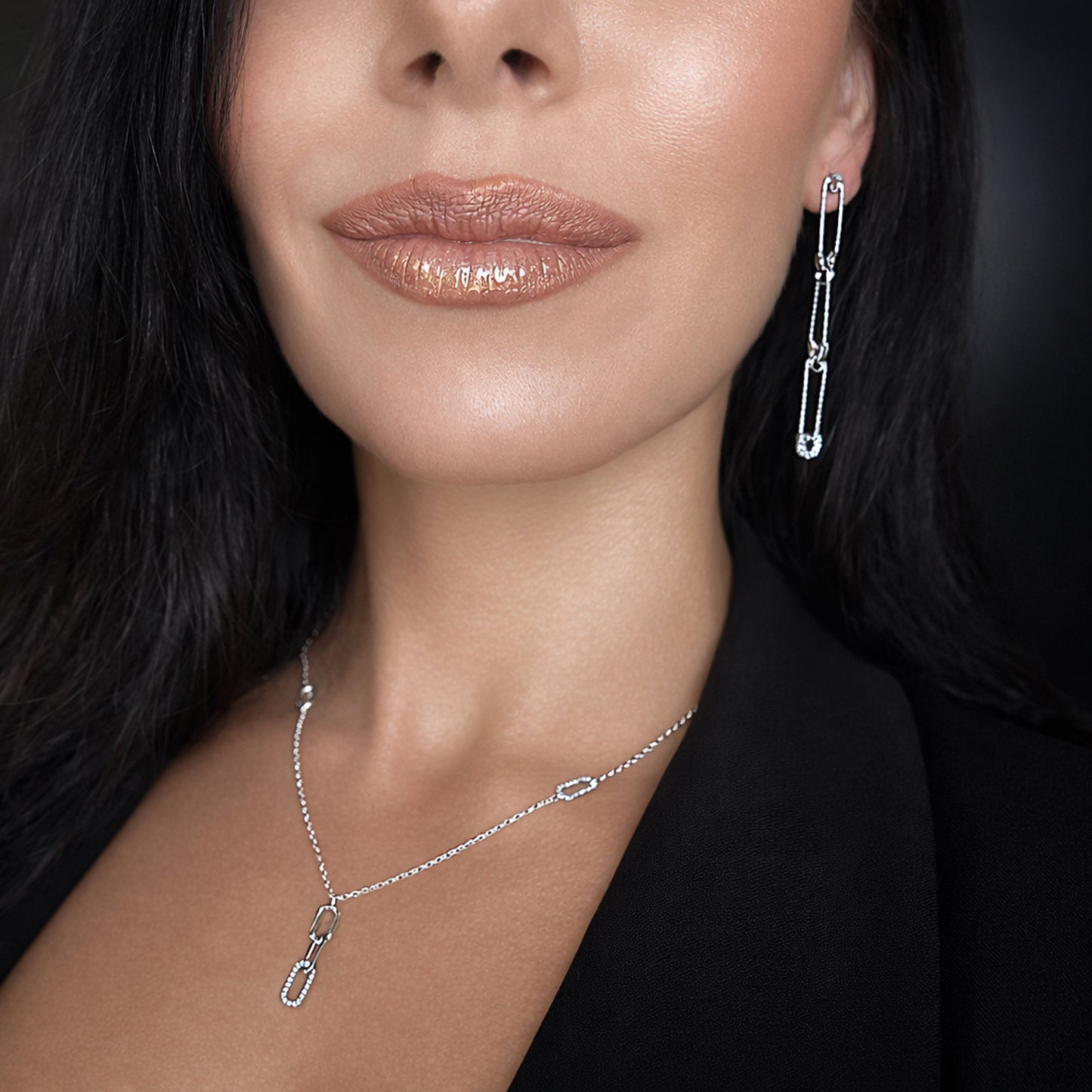 Pendientes largos con imperdible