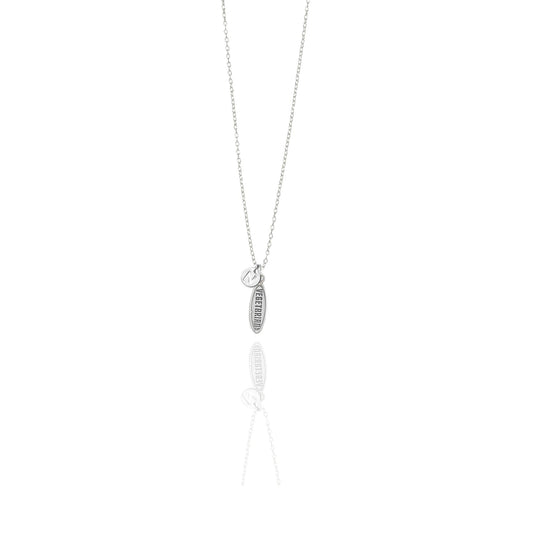 Vegetarian Engraved Tag Necklace with Personalized Initial Pendant