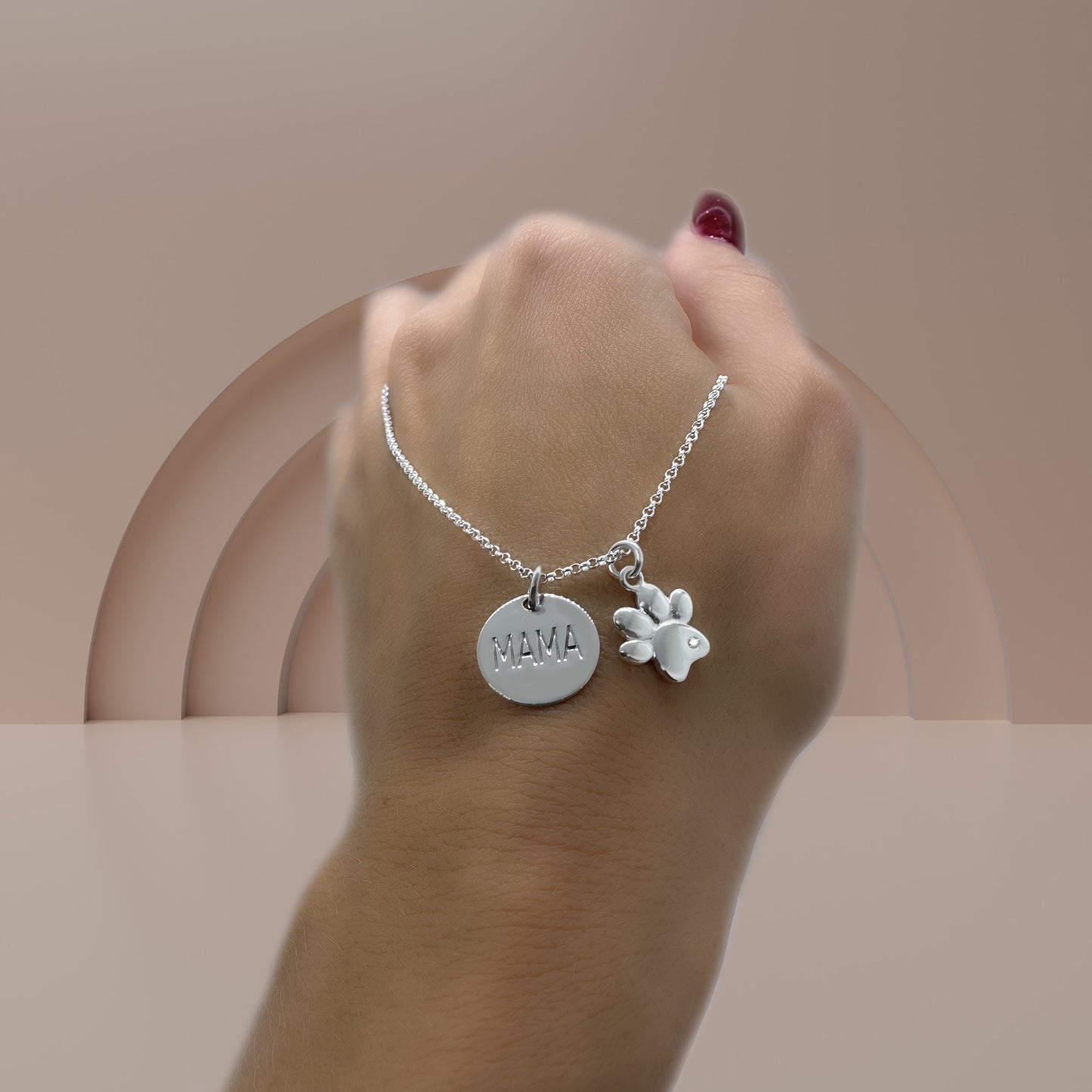 Universal Mama Engraved Charm Necklace