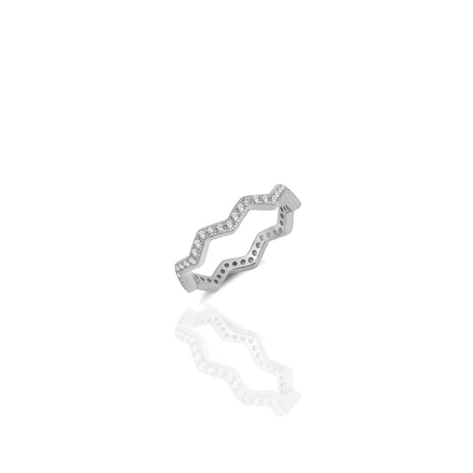 Highs and Lows Pave Zig Zag Ring