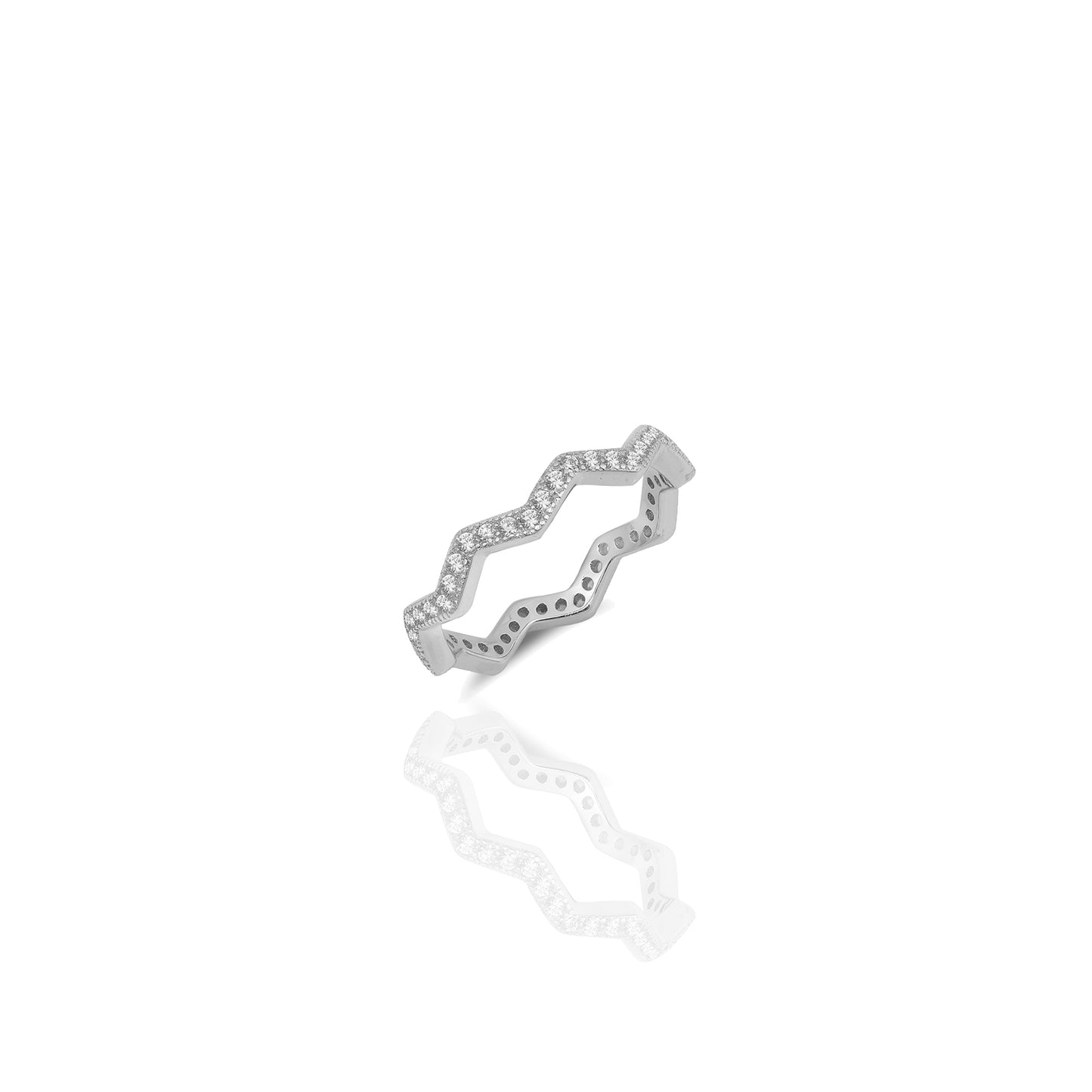 Highs and Lows Pave Zig Zag Ring