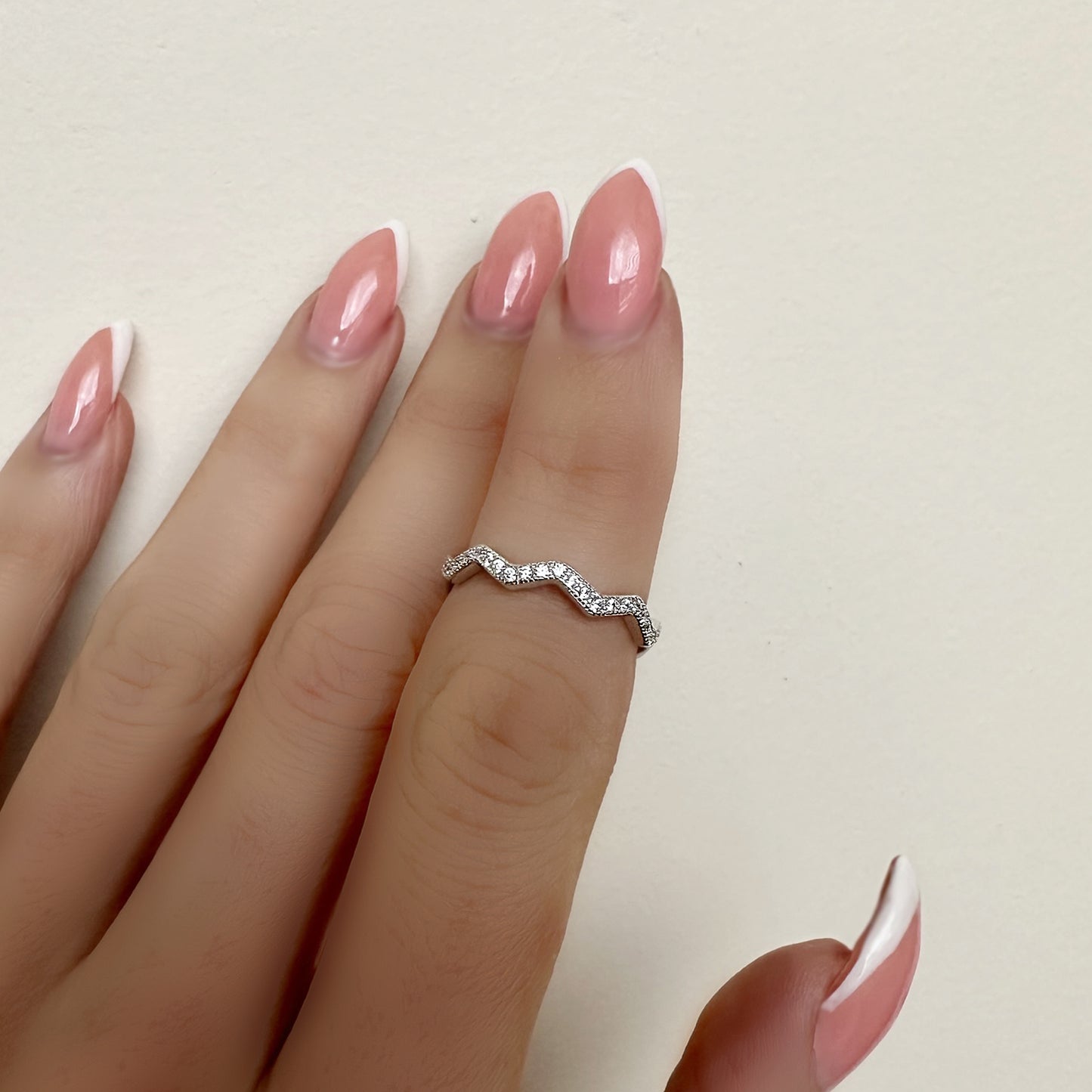 Highs and Lows Pave Zig Zag Ring