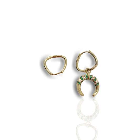 Pave Horseshoe Mismatched Earrings