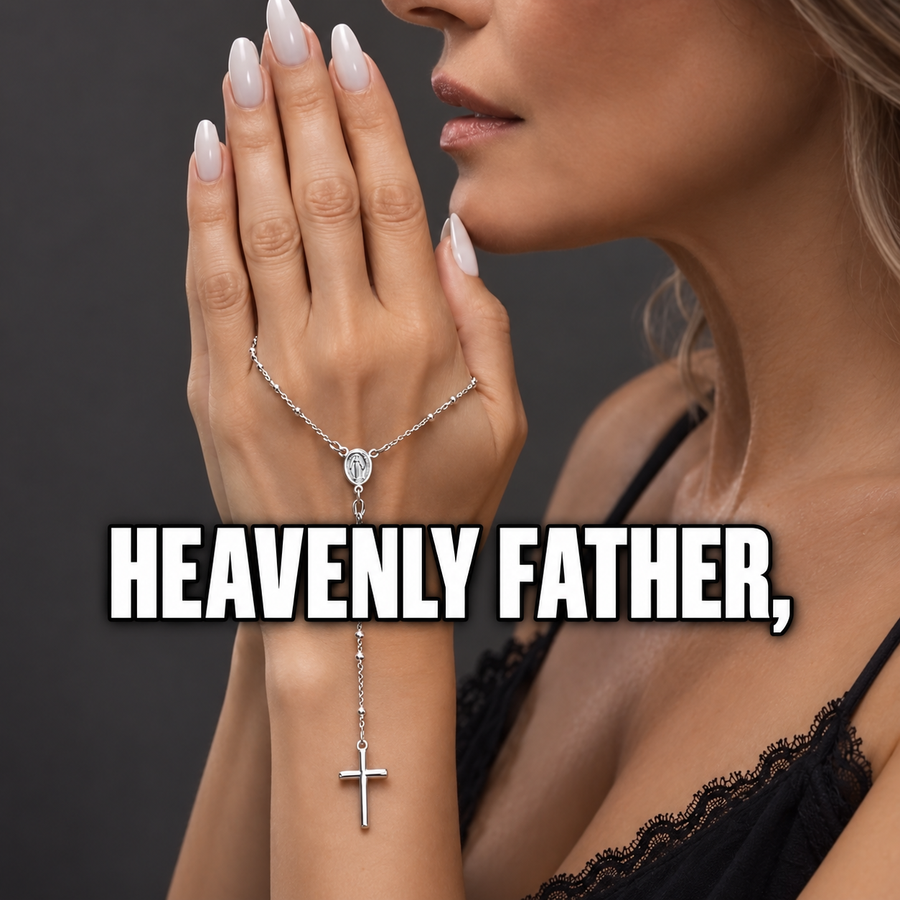 Rosary necklace in sterling silver 